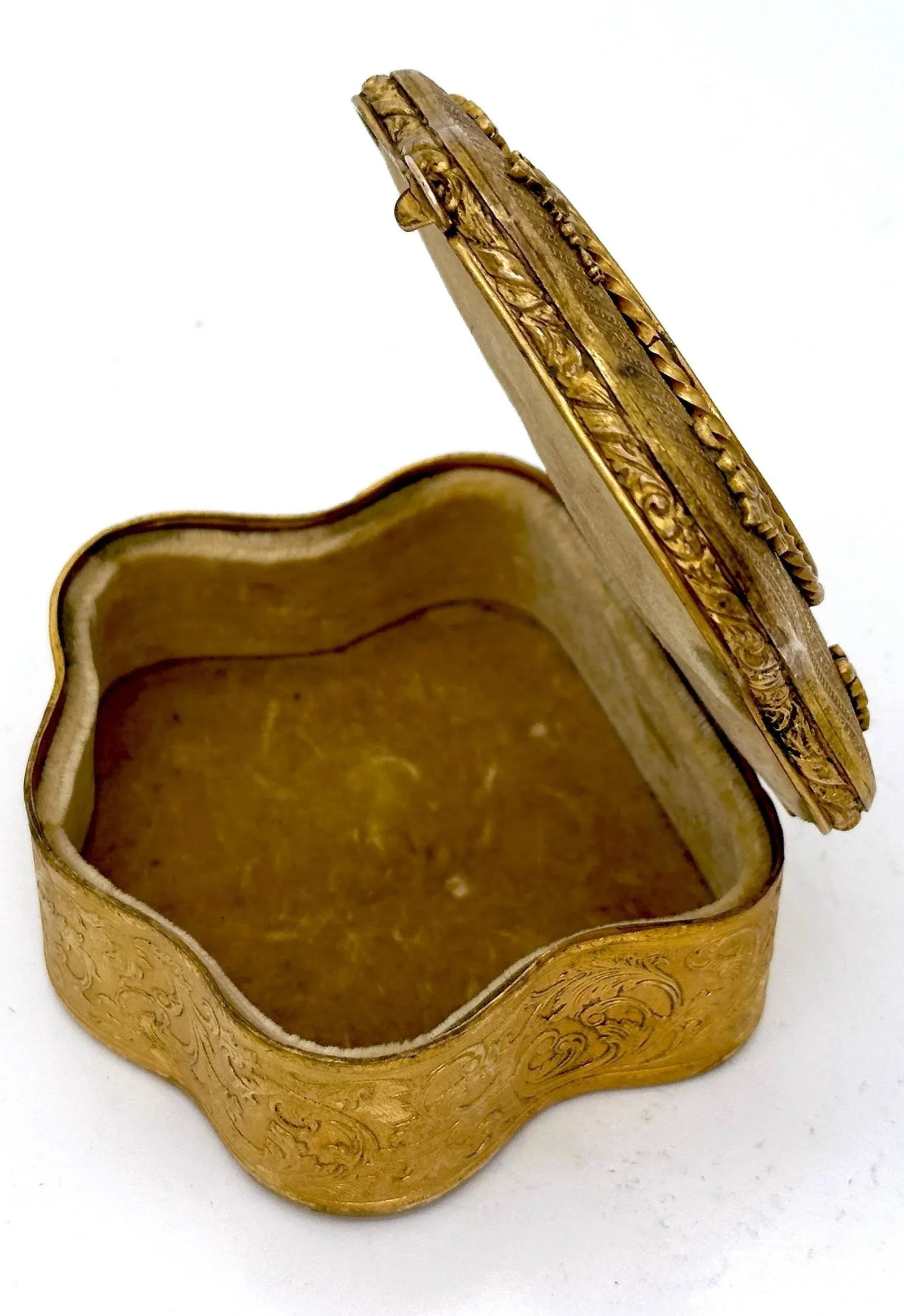 French Ormolu Cartouche Box With Miniature Portrait of Princess De Lamballe, Signed, Paris, Circa 19 - 8
