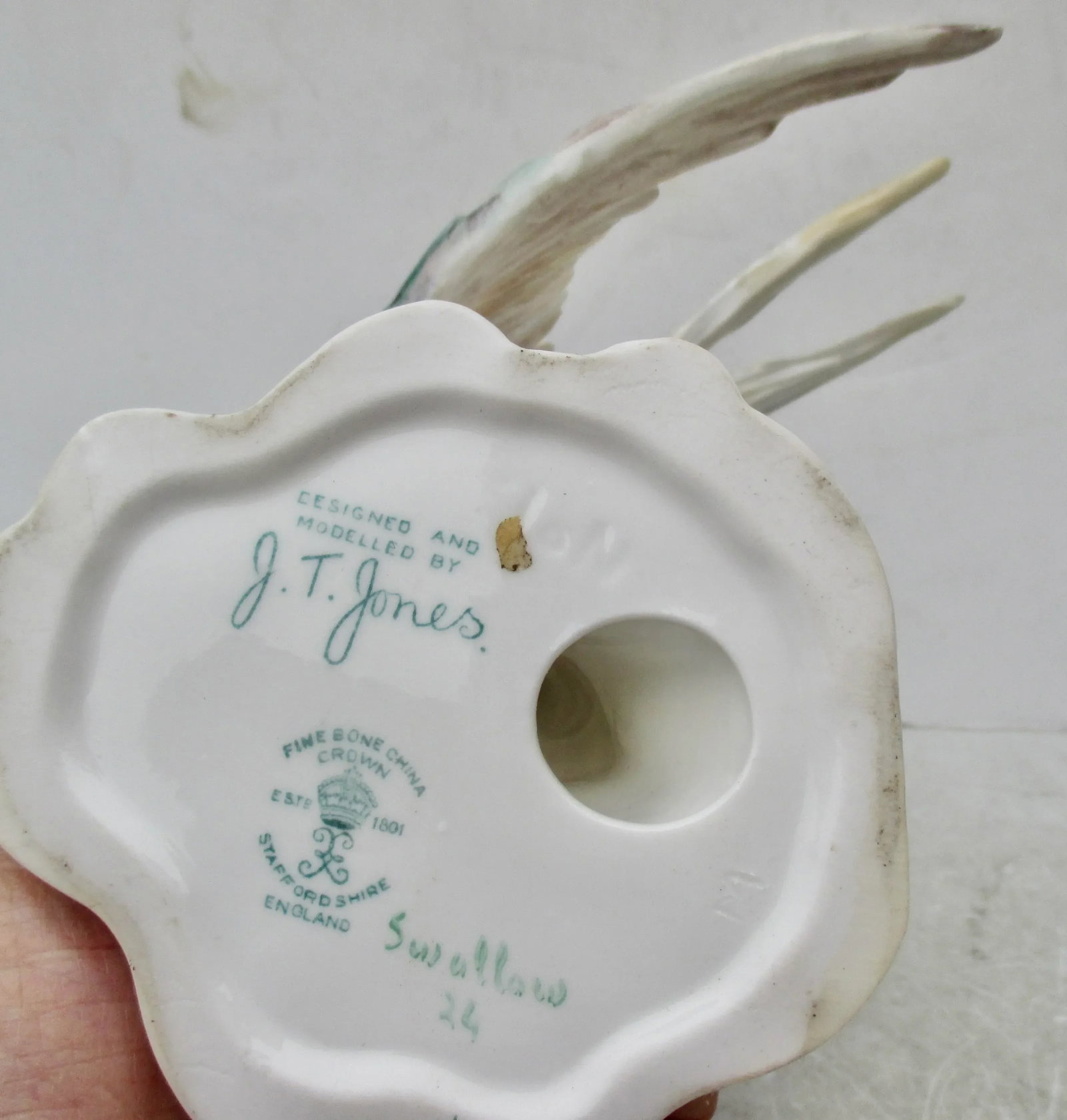 Pair of J T Jones Crown Staffordshire Birds Bone China - A Pair of 2 - 9