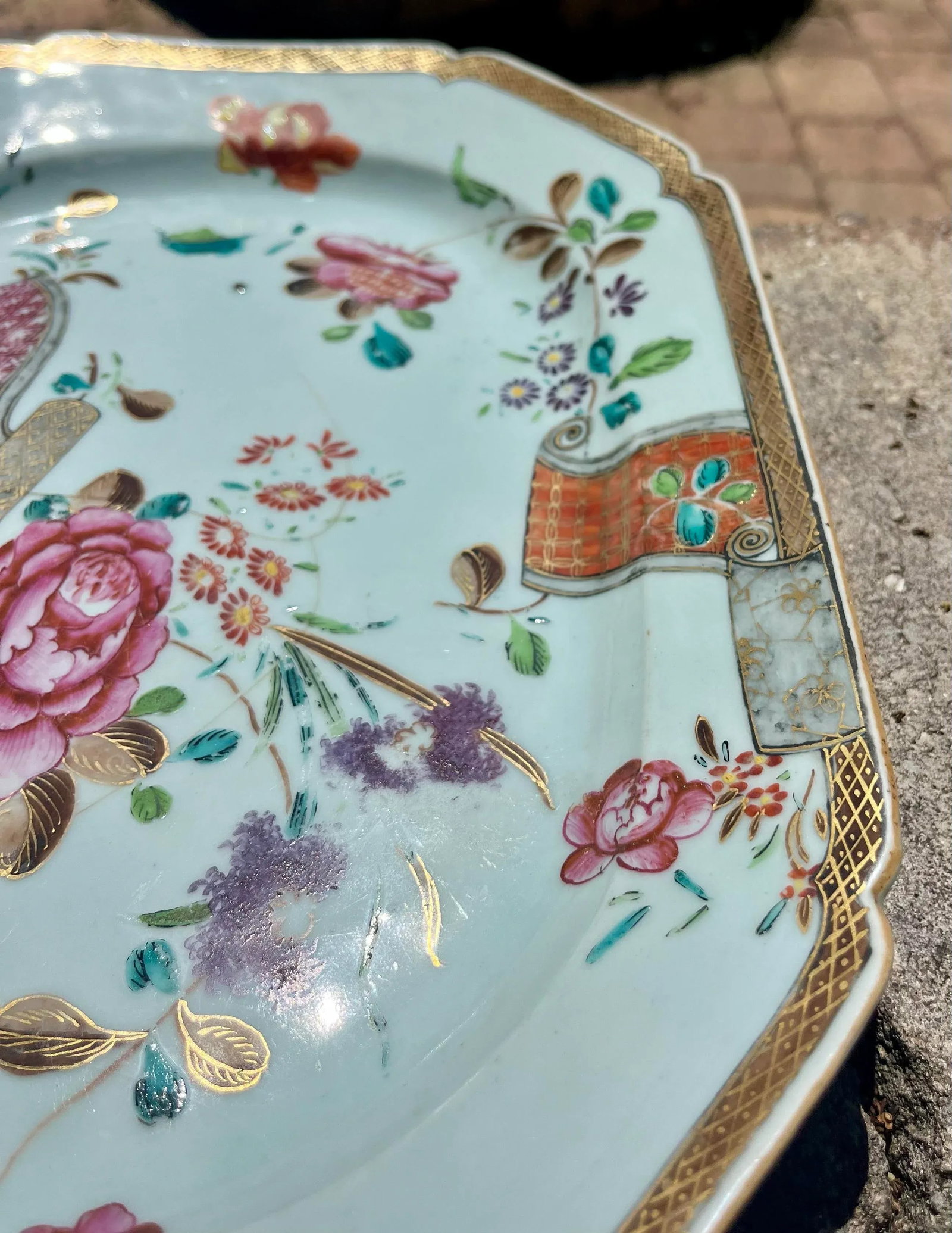 18th Century Chinese Export Famille Rose Hand Painted Porcelain Platter - 11