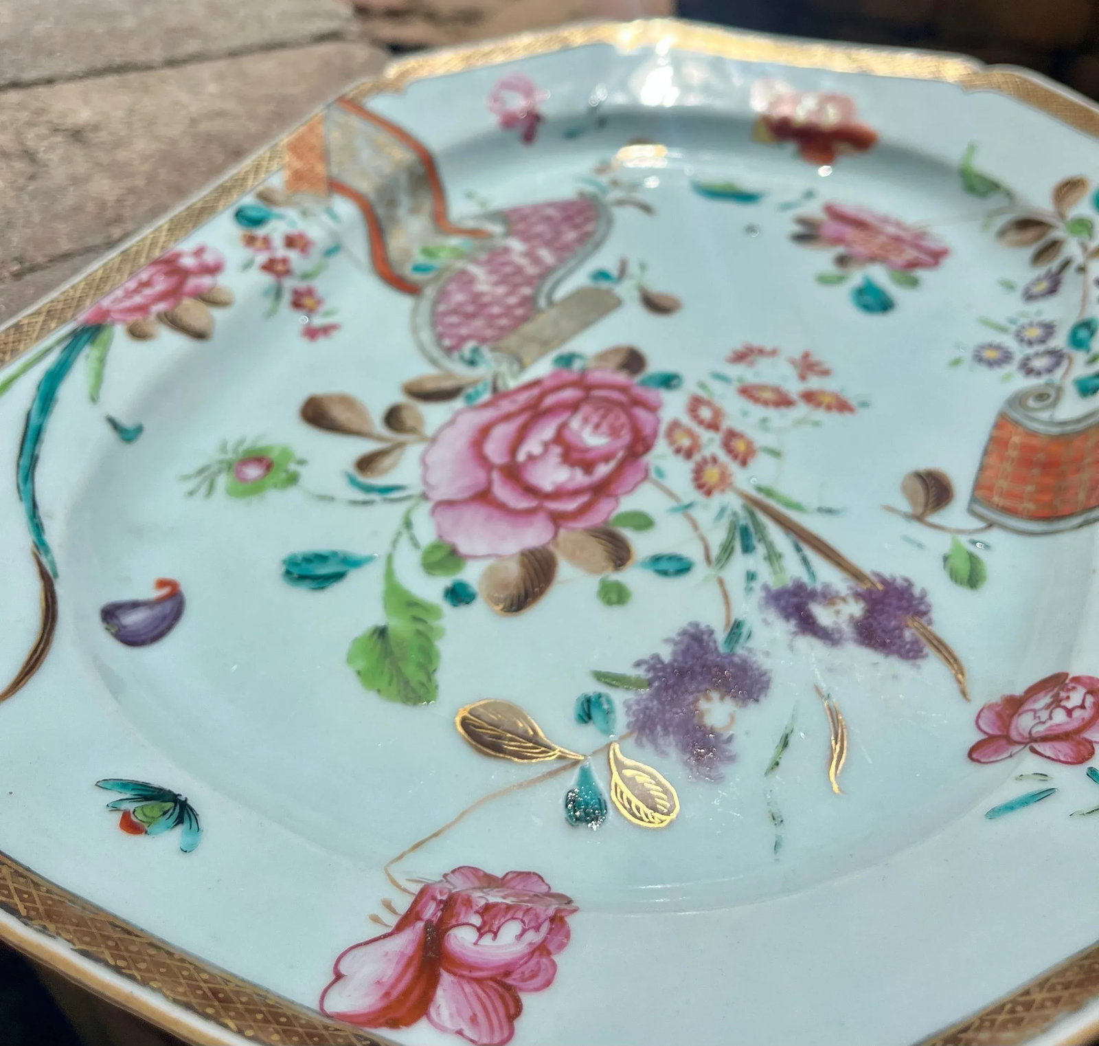 18th Century Chinese Export Famille Rose Hand Painted Porcelain Platter - 9