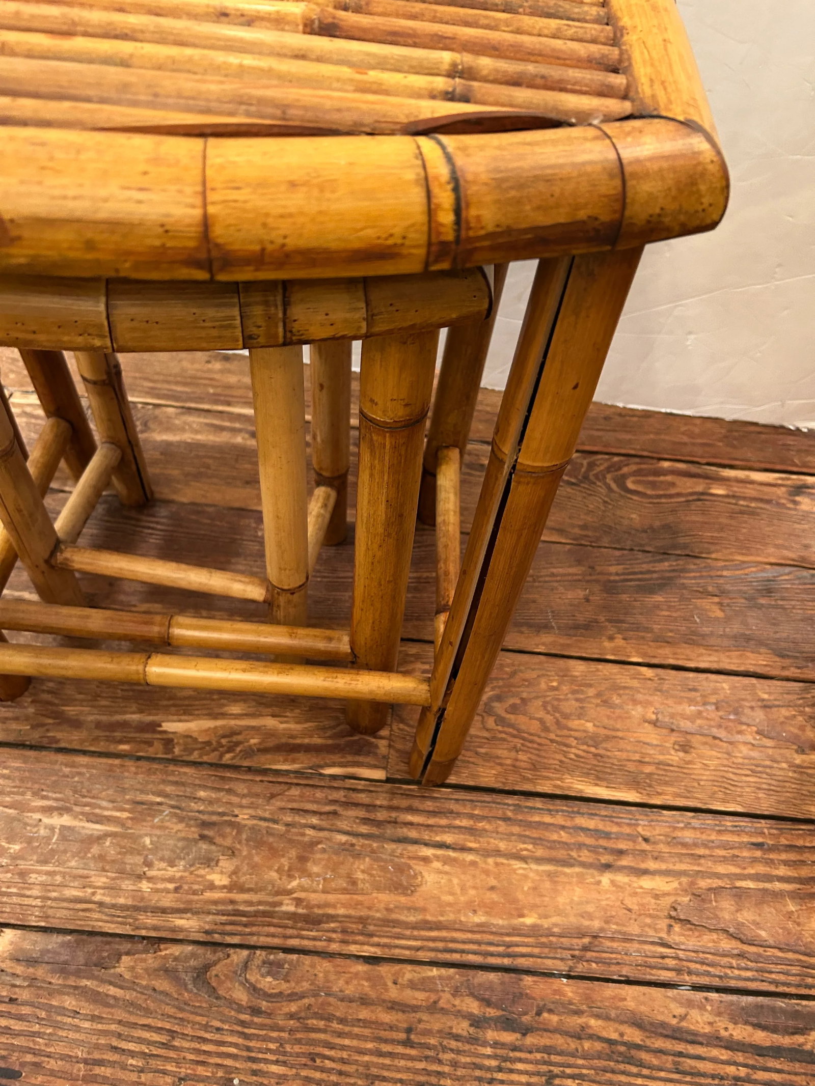 Vintage Bamboo Nesting Tables -Set of 3 - 2