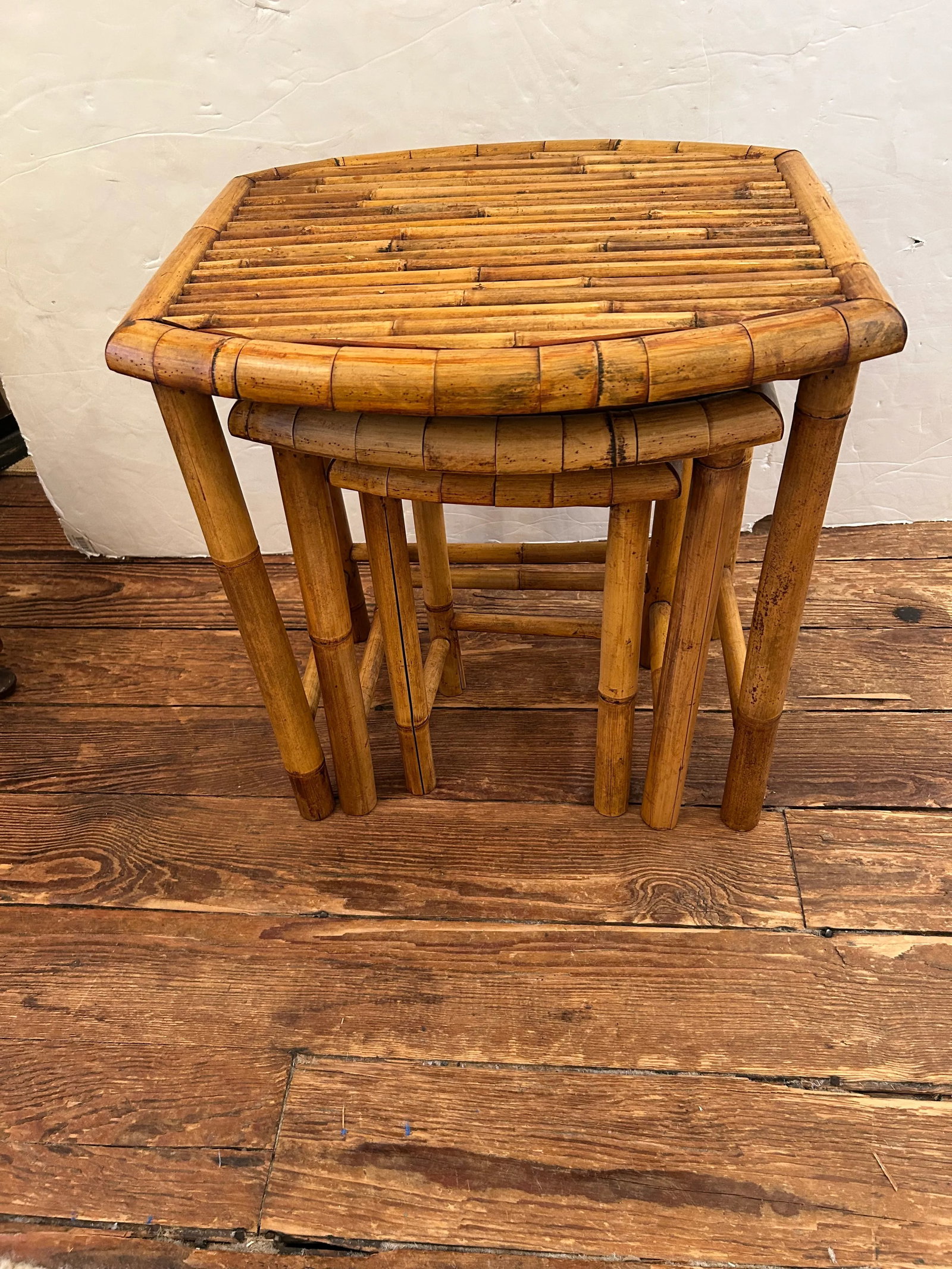 Vintage Bamboo Nesting Tables -Set of 3 - 3