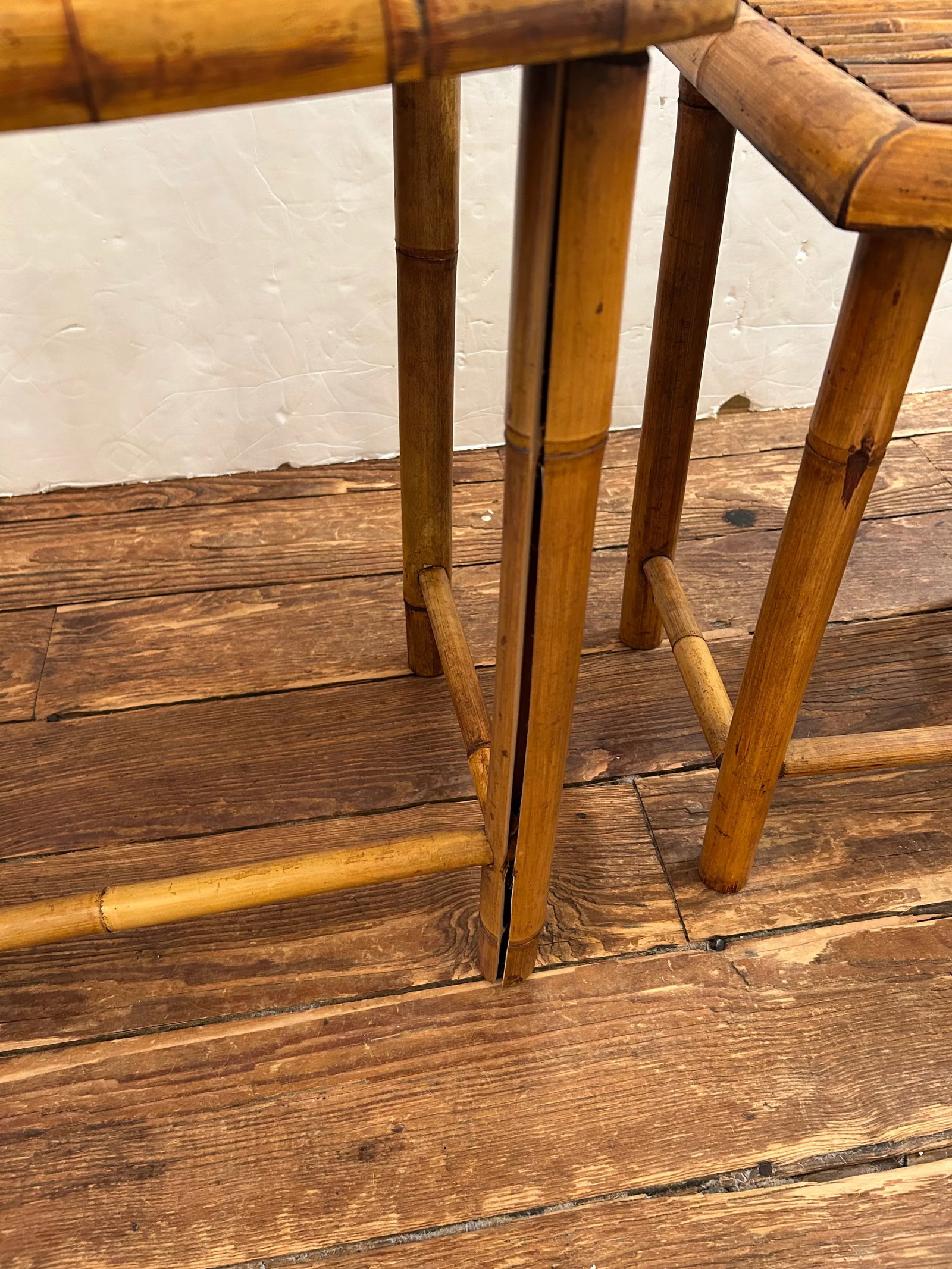 Vintage Bamboo Nesting Tables -Set of 3 - 7