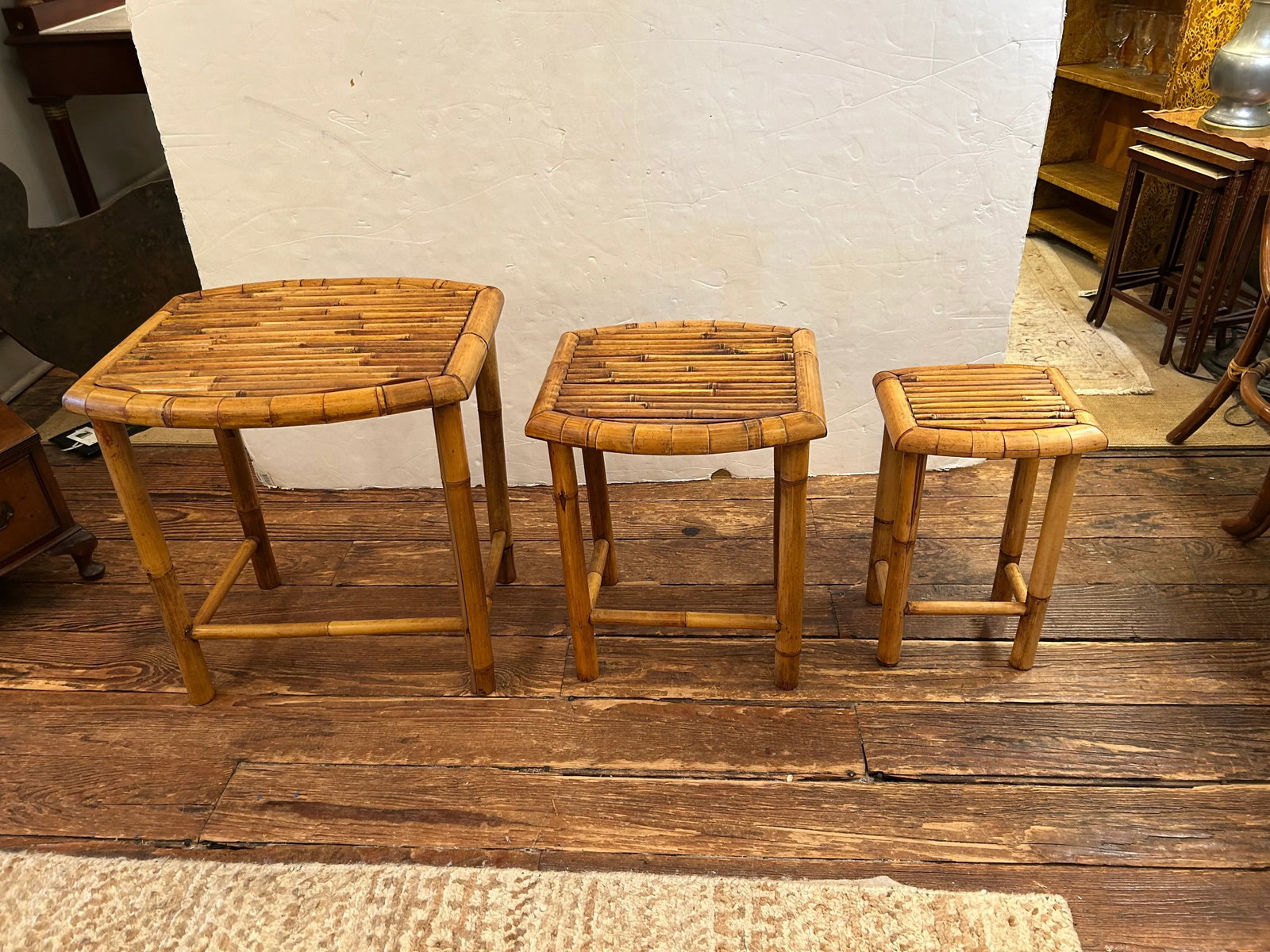 Vintage Bamboo Nesting Tables -Set of 3 - 8