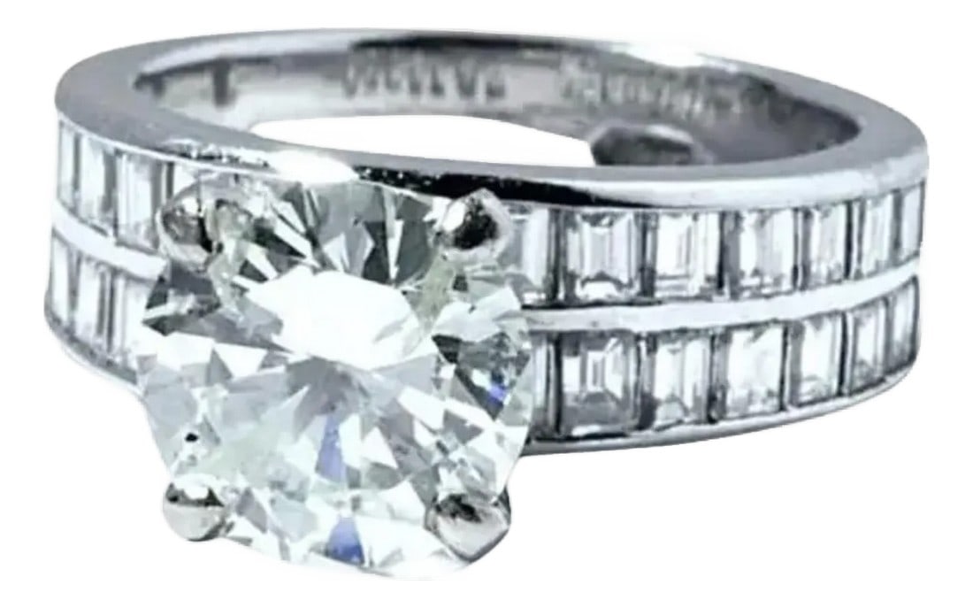 18 Karat White Gold, 2.62 Brilliant Cut Diamond 3.75 Total Carat Weight Ring (1 of 10)