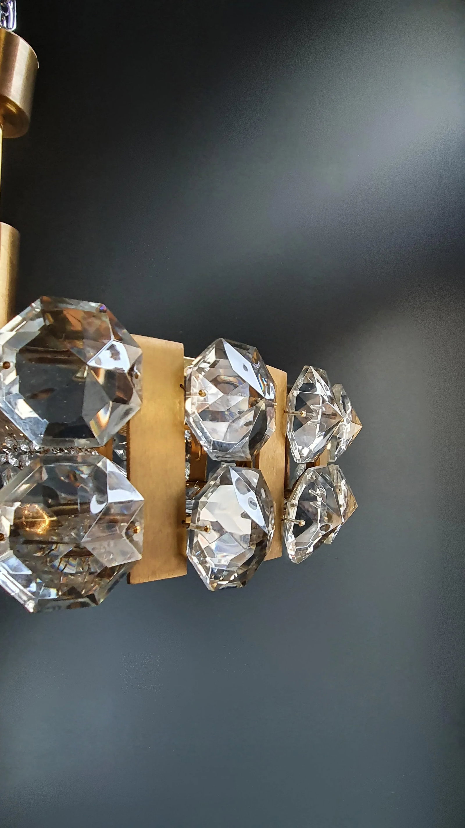 1960s Bakalowits Vintage Crystal Flush Mount Chandelier Ceiling Light, Austria - 5