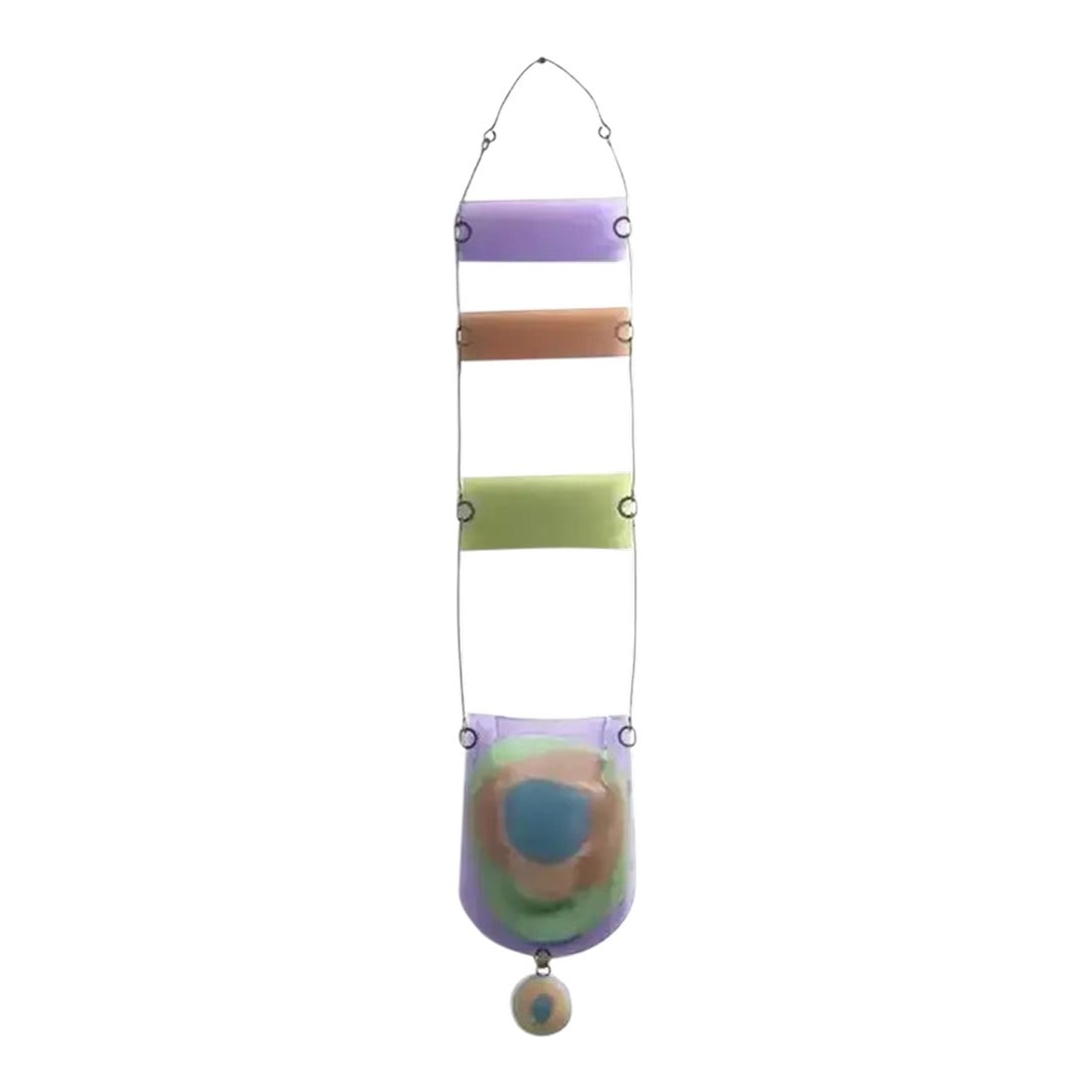 Vintage Higgins Studio Fused Art Glass Modern Hanging Planter or Wall Pocket, Signed (1 of 4)