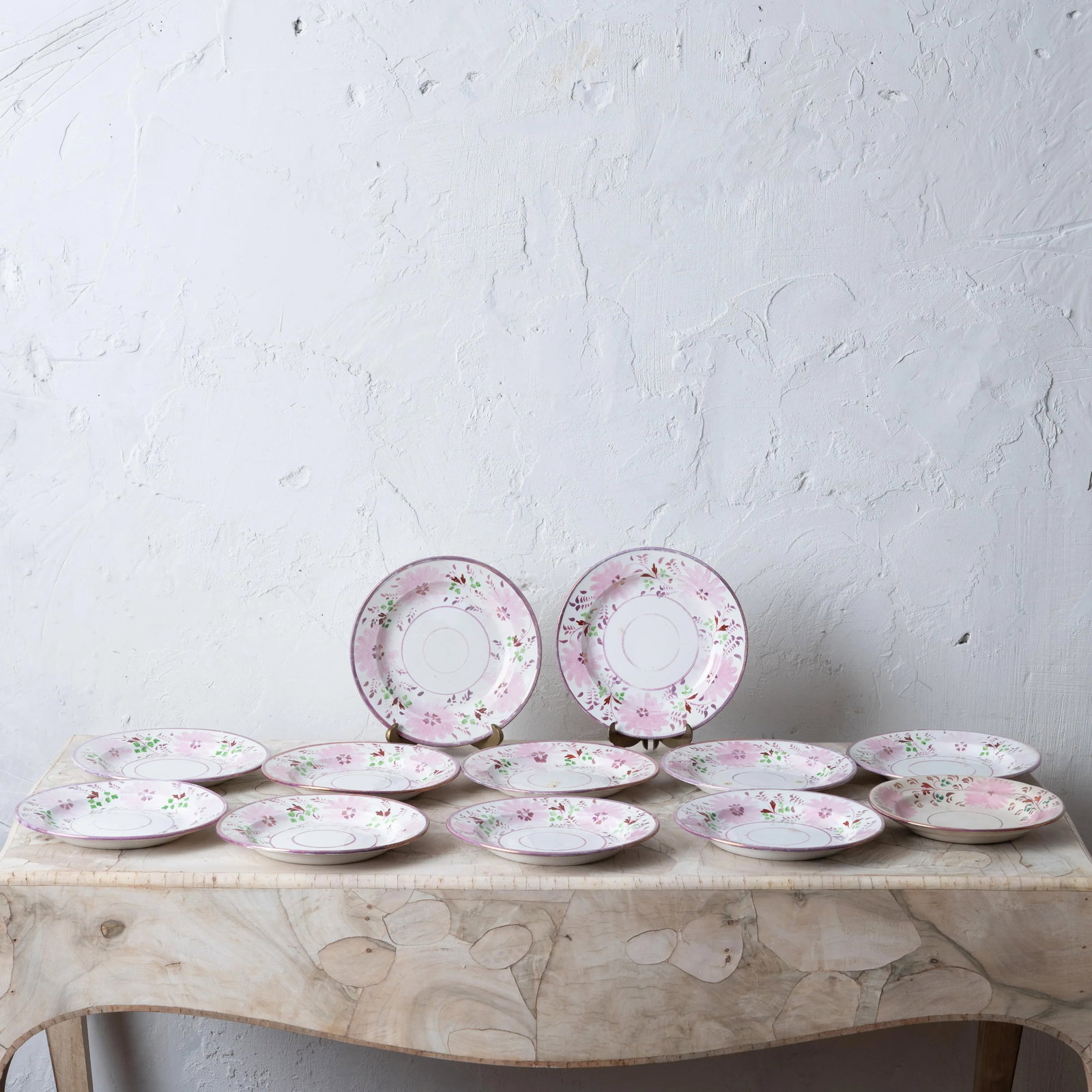 Bailey & Harvey Staffordshire Pink Lustre Saucers - Set of 12 - 2