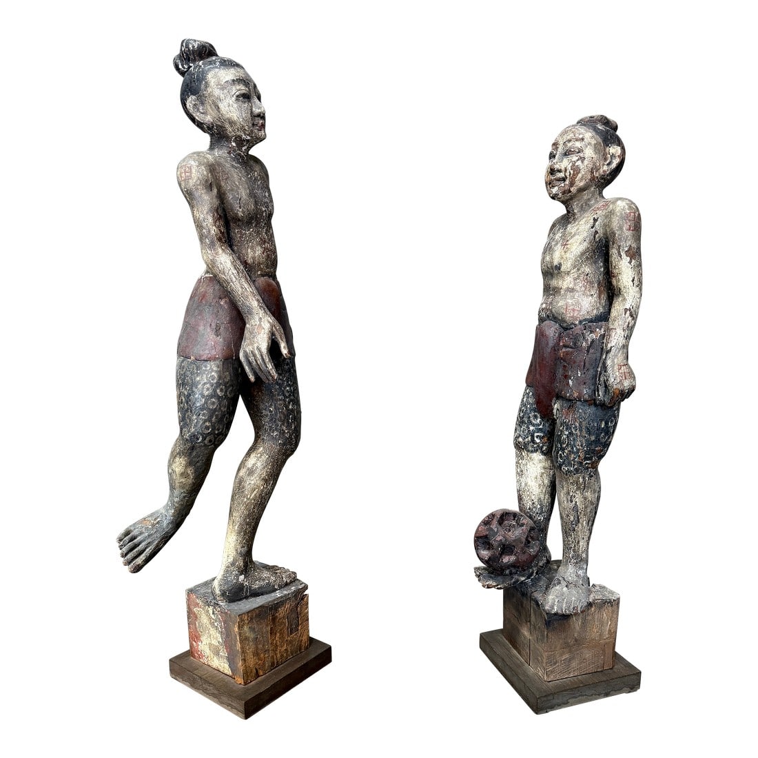 Late 20th Century Pair of Balinese Statues in Playful Tandem (1 of 14)