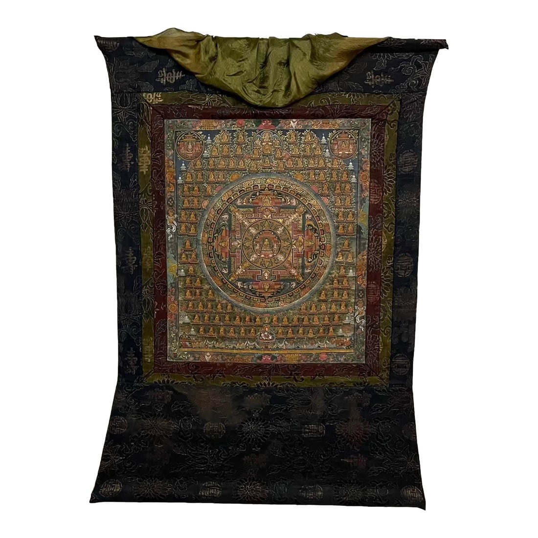 Hand-Painted Tibetan Mandala Thangka With Silk Curtain - Made in Nepal (1 of 15)