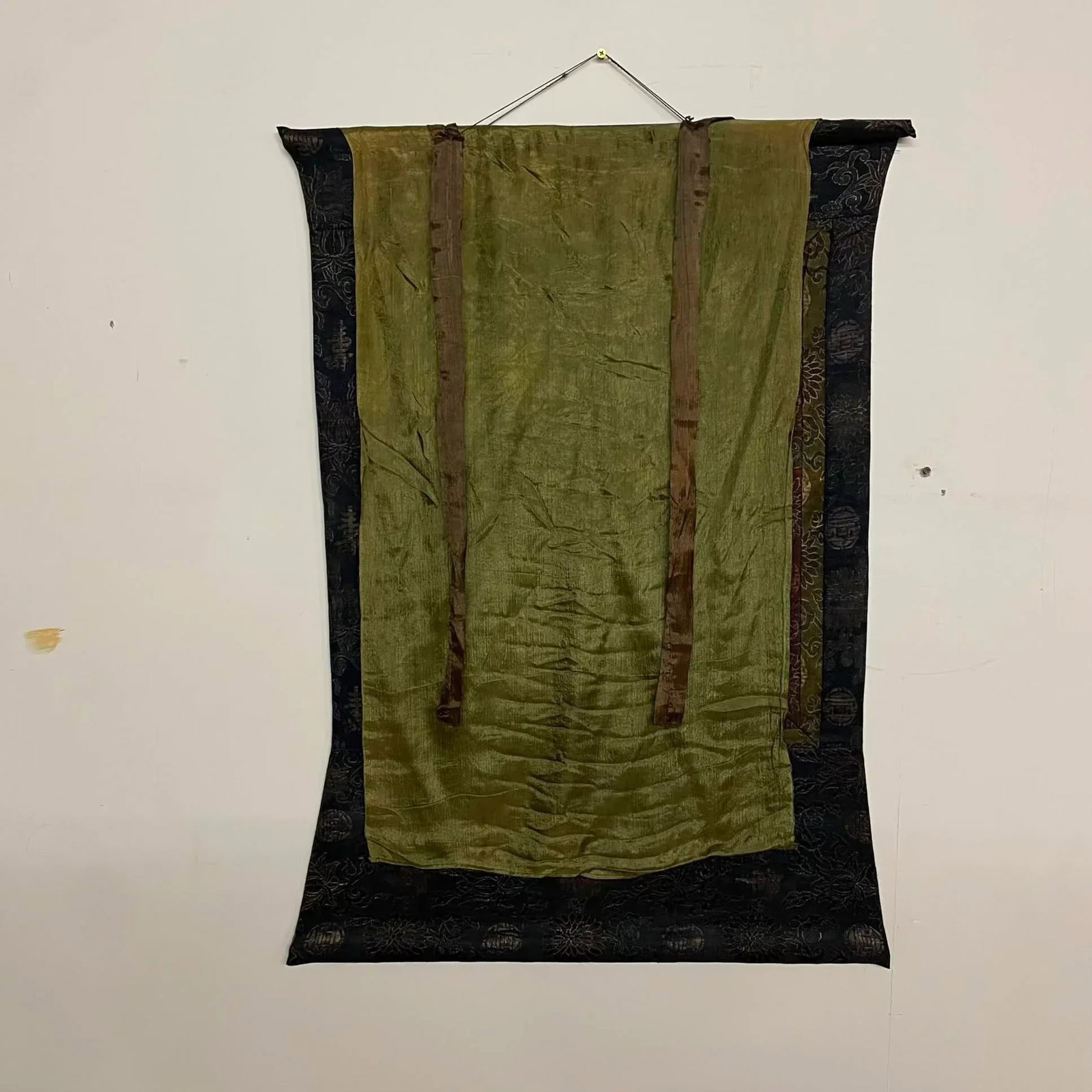 Hand-Painted Tibetan Mandala Thangka With Silk Curtain - Made in Nepal - 3