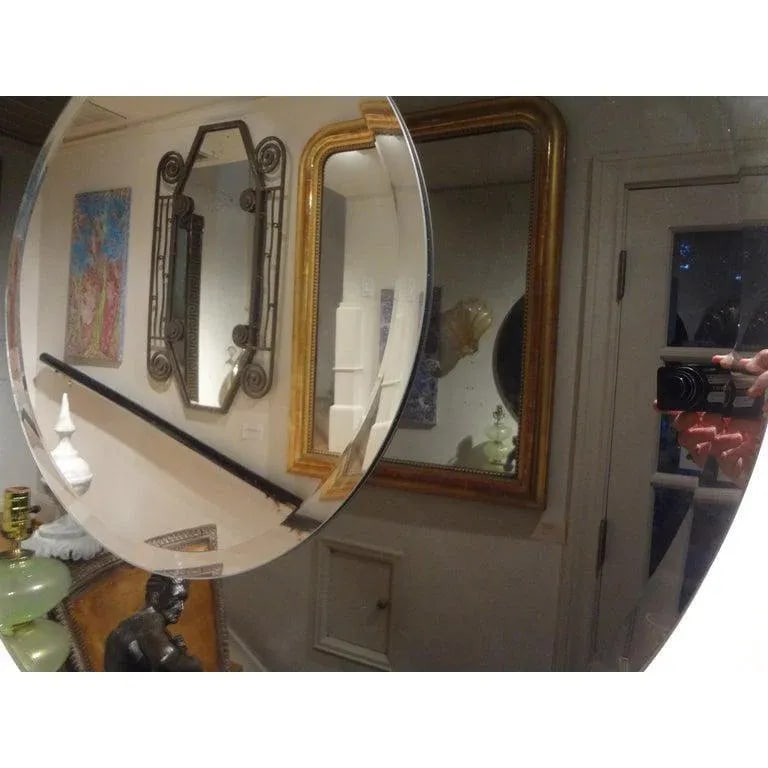 Large Italian Fontana Arte Style Round Beveled Mirror - 10