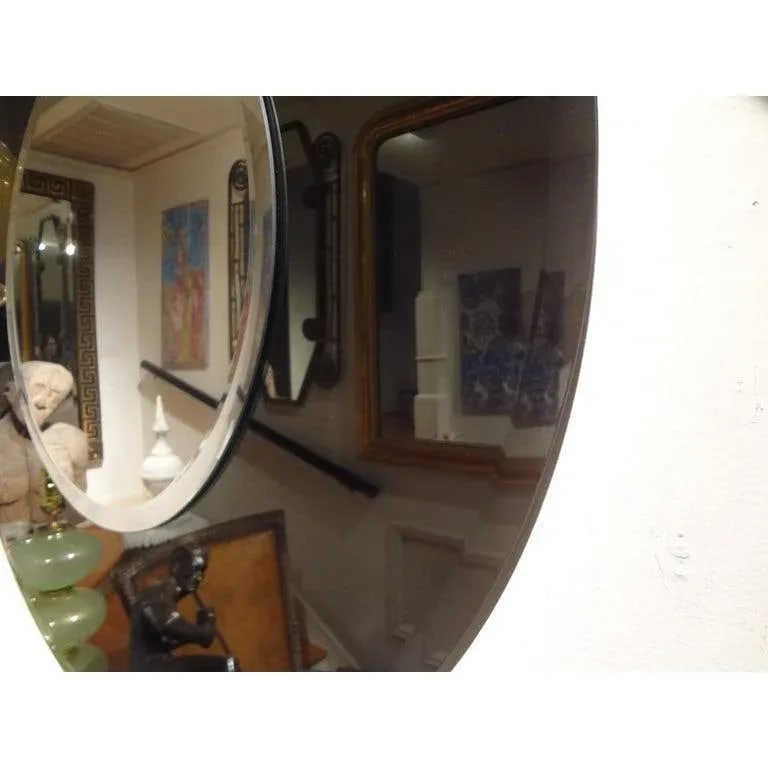 Large Italian Fontana Arte Style Round Beveled Mirror - 3