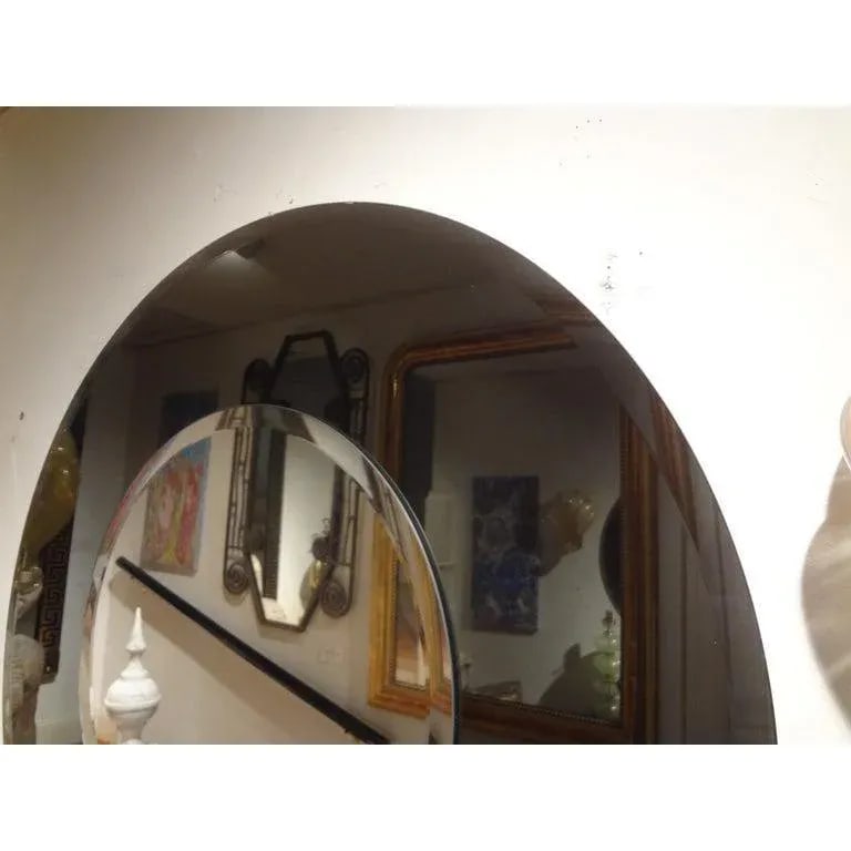 Large Italian Fontana Arte Style Round Beveled Mirror - 6