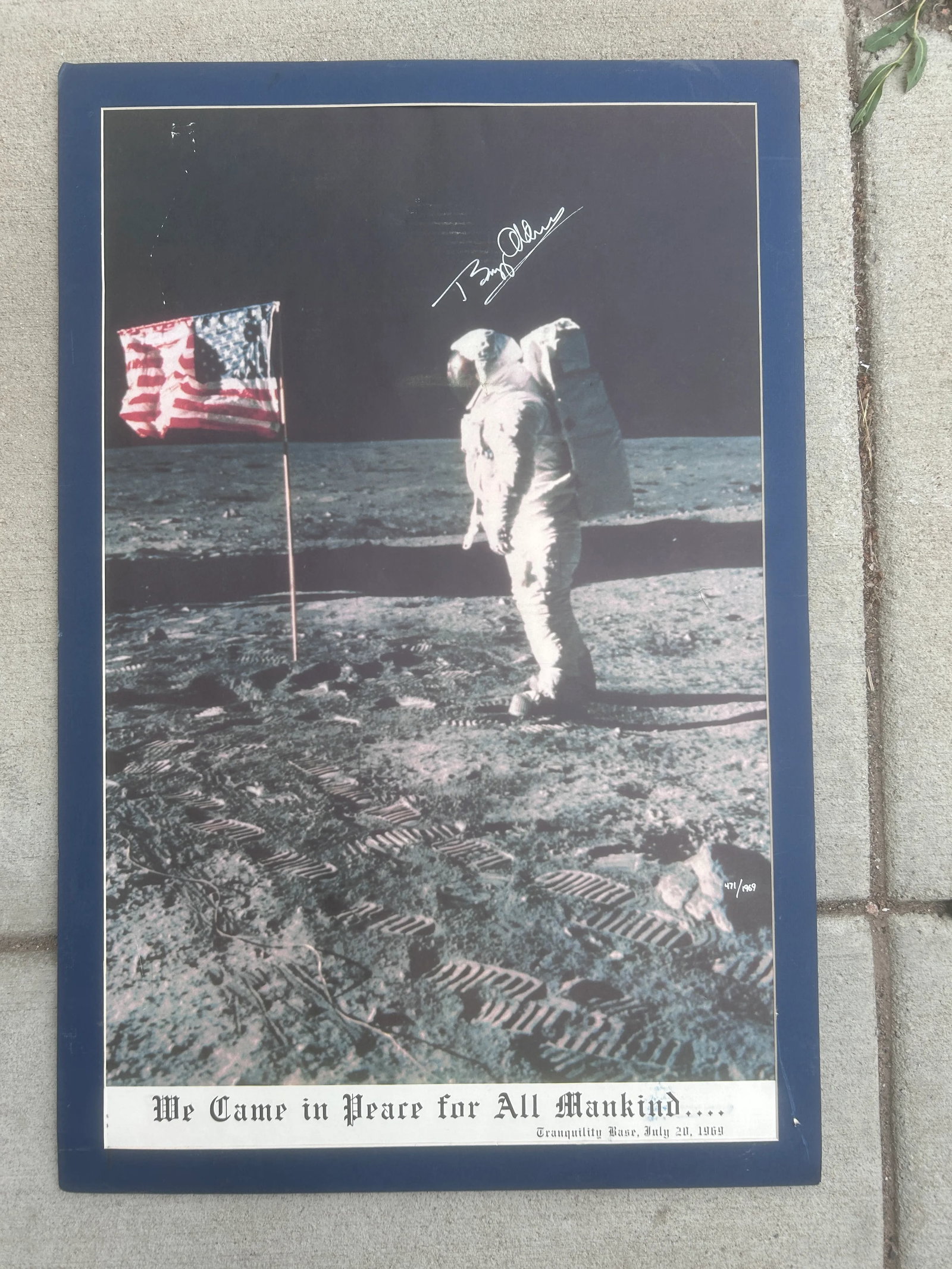 1960s Original Buzz Aldrin Signed Apollo 11 Moon Landing Poster - 10