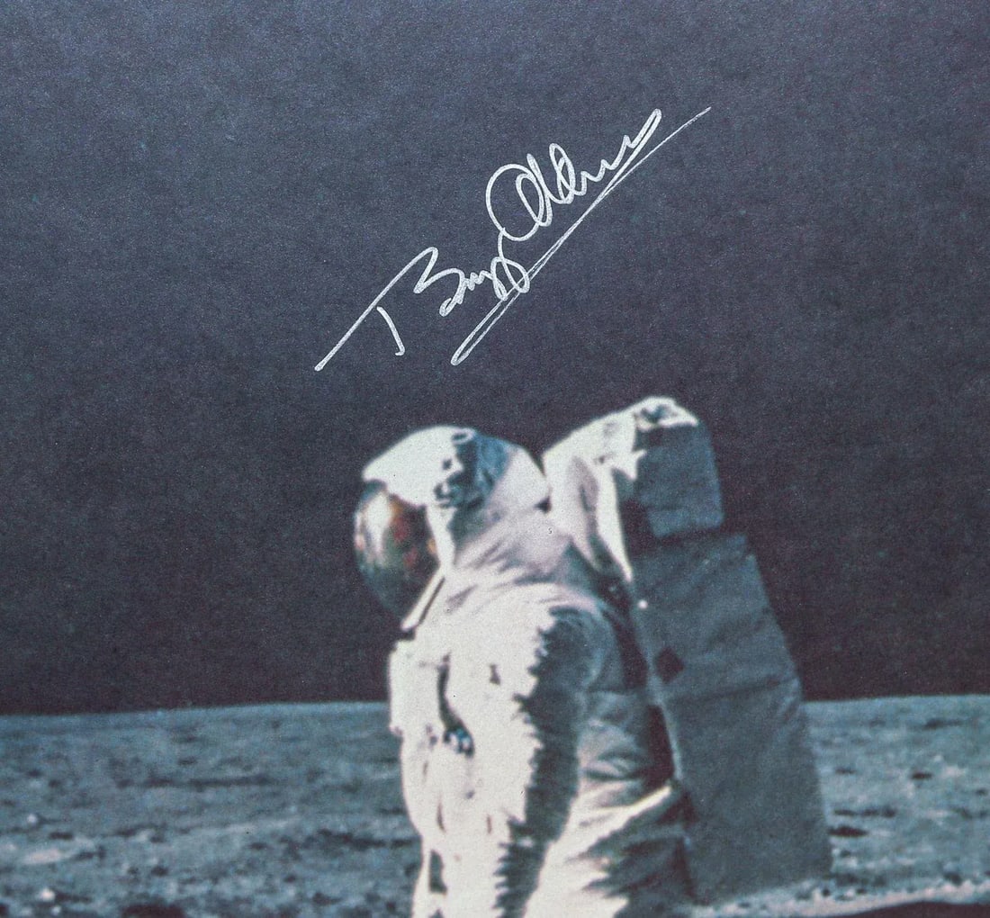 1960s Original Buzz Aldrin Signed Apollo 11 Moon Landing Poster - 4
