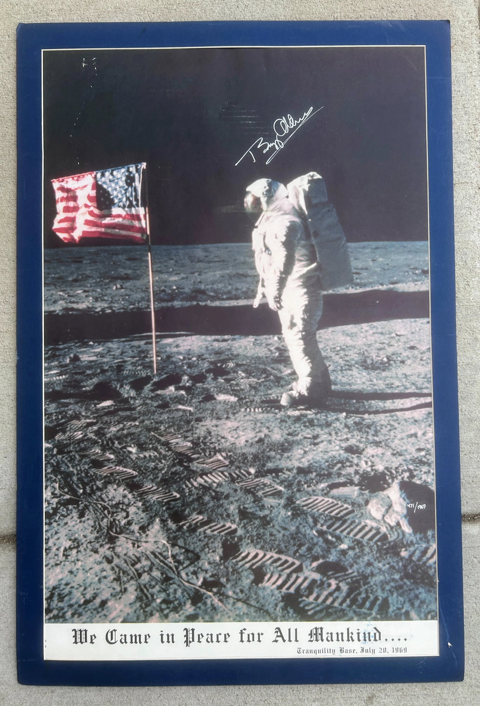 1960s Original Buzz Aldrin Signed Apollo 11 Moon Landing Poster - 6