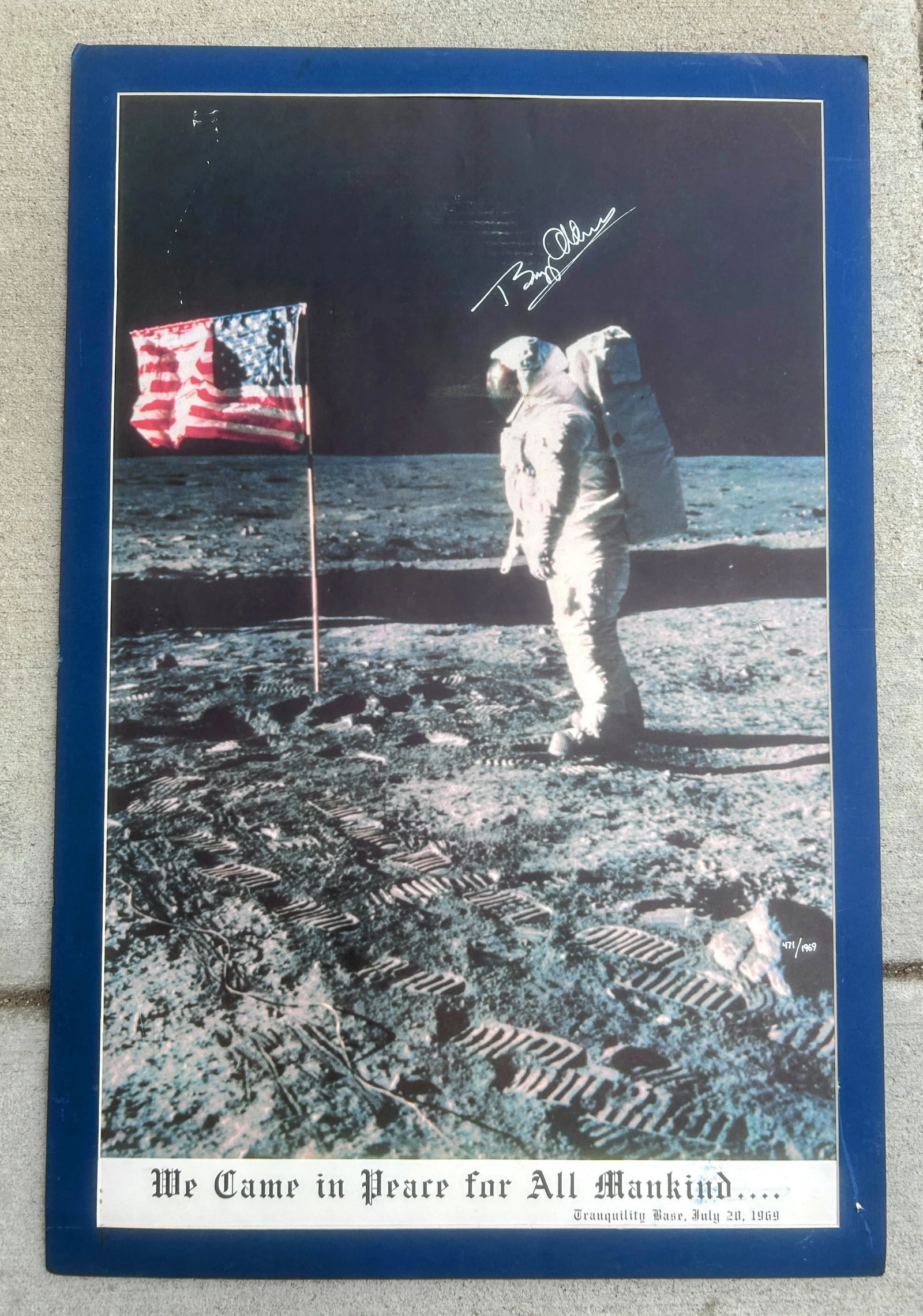 1960s Original Buzz Aldrin Signed Apollo 11 Moon Landing Poster - 9