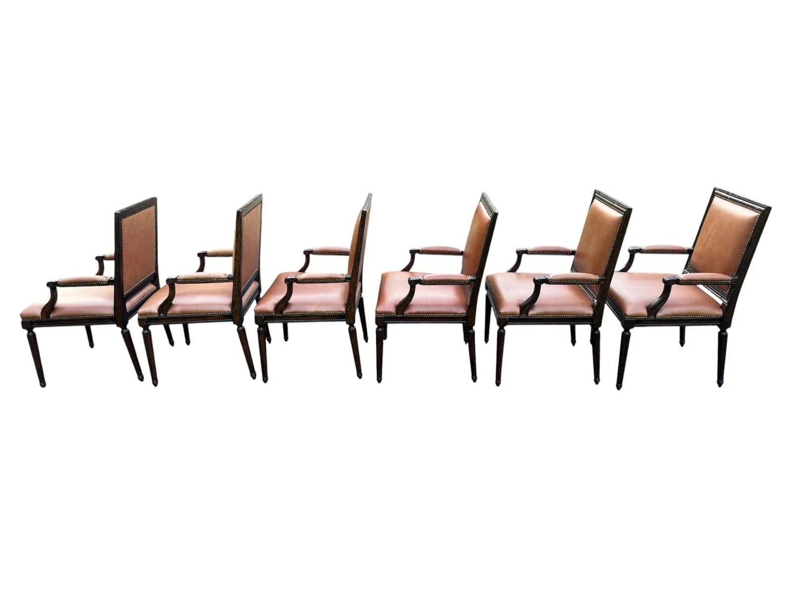 New Ralph Lauren Leather Dining Chairs - A Set of 6 - 3