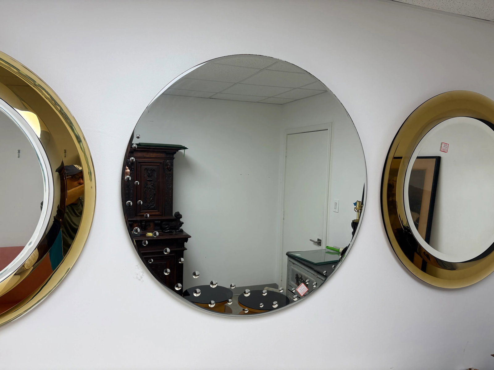 1960s Italian Modern Mirror With Bullseye Design - 2