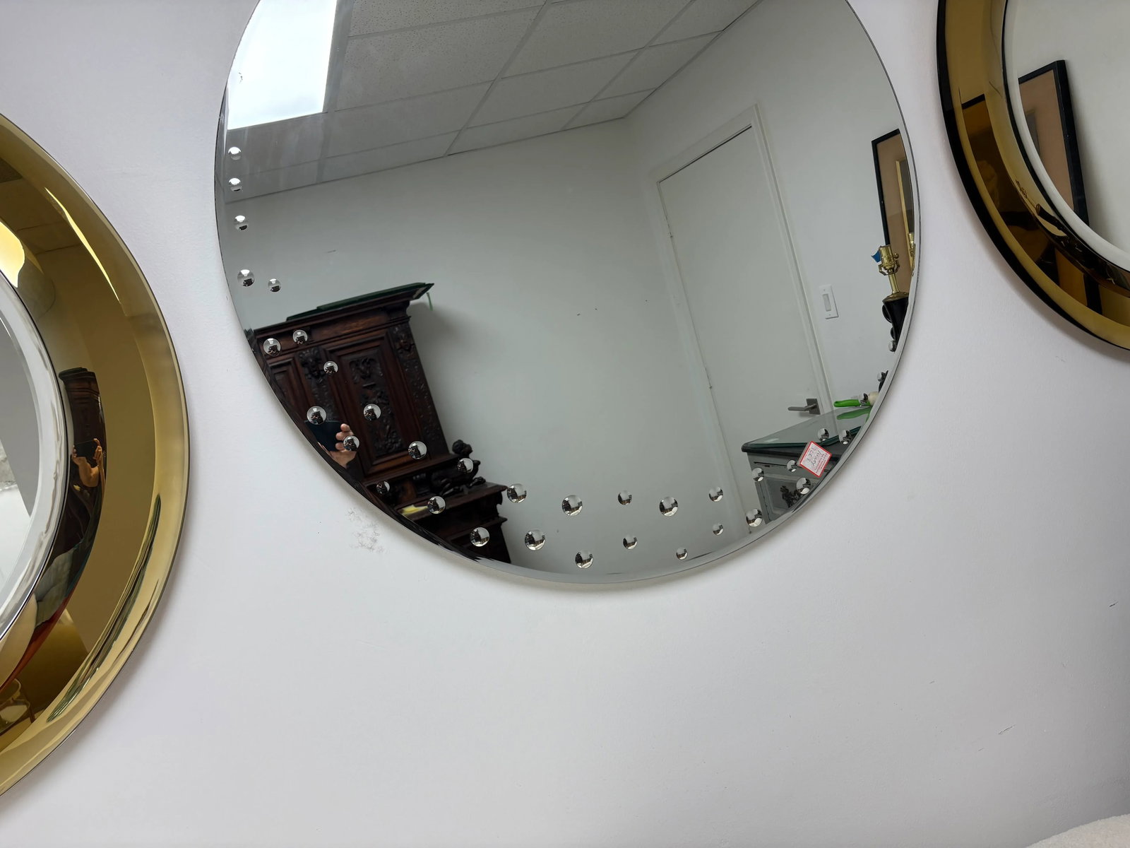 1960s Italian Modern Mirror With Bullseye Design - 3
