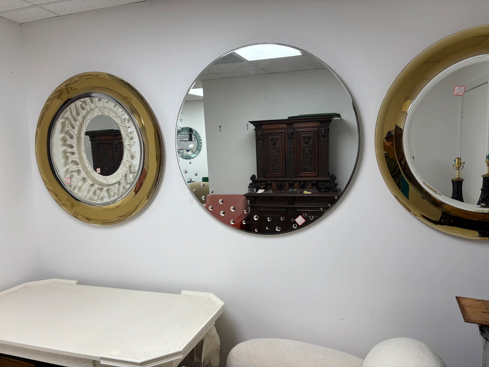 1960s Italian Modern Mirror With Bullseye Design - 4