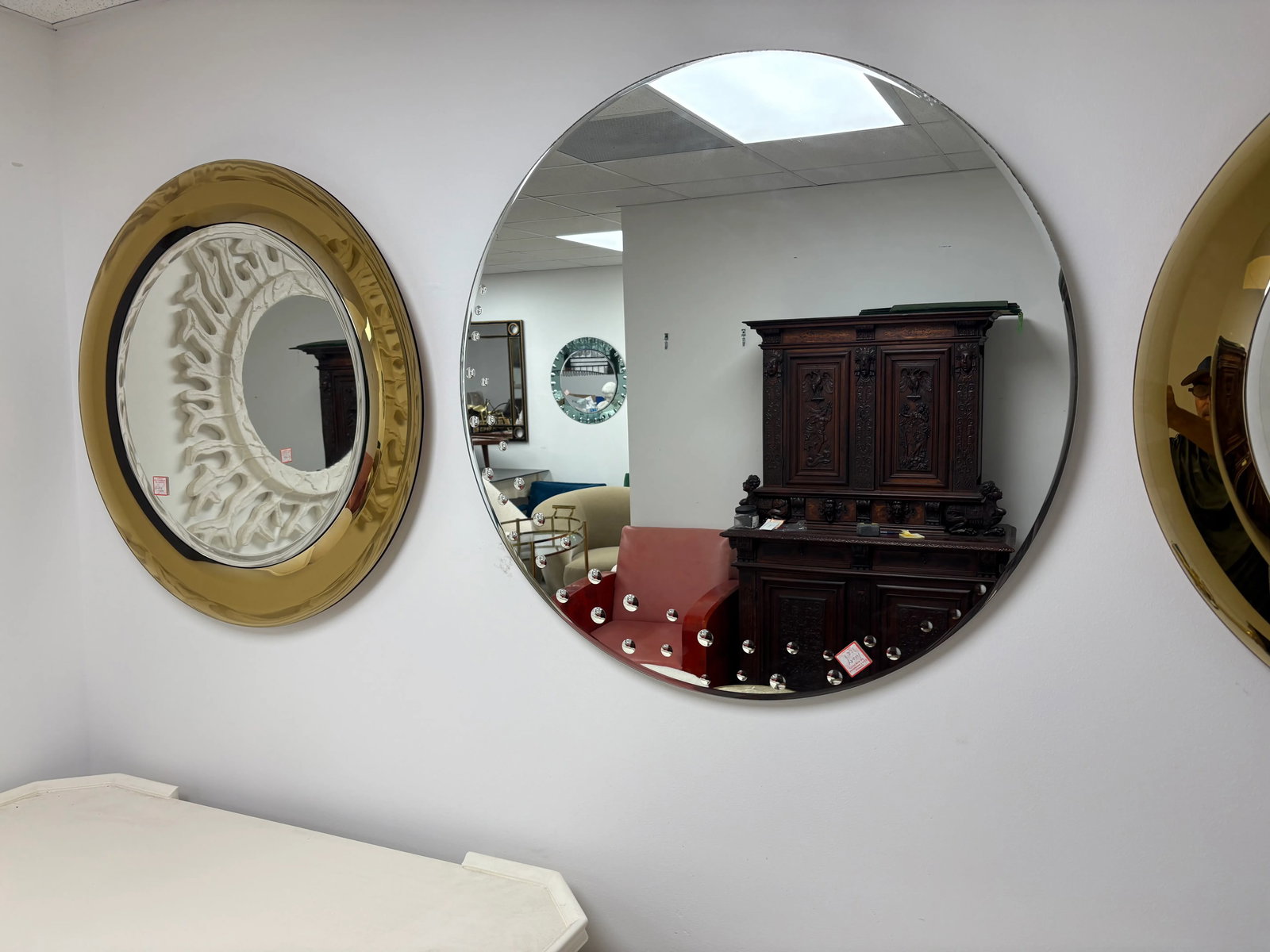 1960s Italian Modern Mirror With Bullseye Design - 6