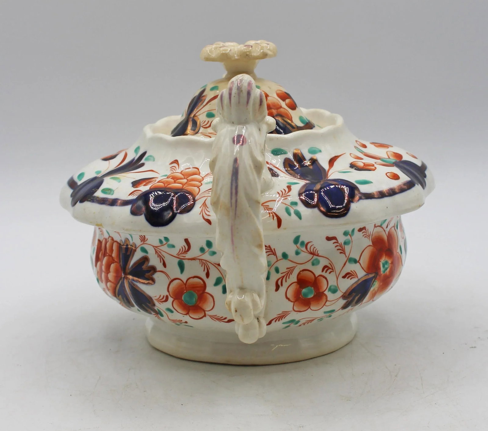 C. 1850 English Staffordshire District Gaudy Welsh "Grape" Pattern Tea Pot - 4