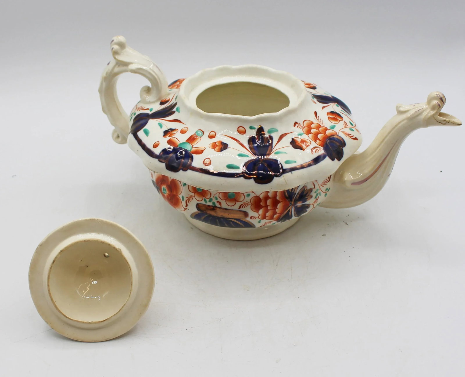 C. 1850 English Staffordshire District Gaudy Welsh "Grape" Pattern Tea Pot - 5