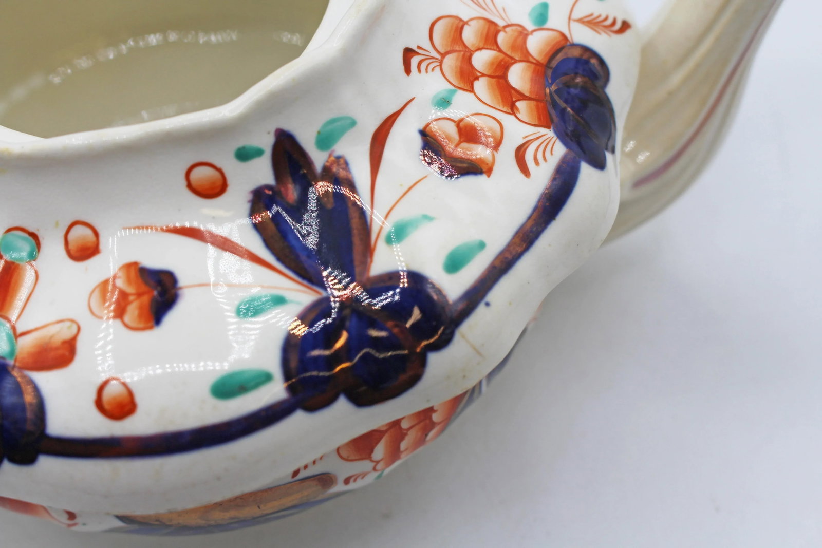 C. 1850 English Staffordshire District Gaudy Welsh "Grape" Pattern Tea Pot - 8