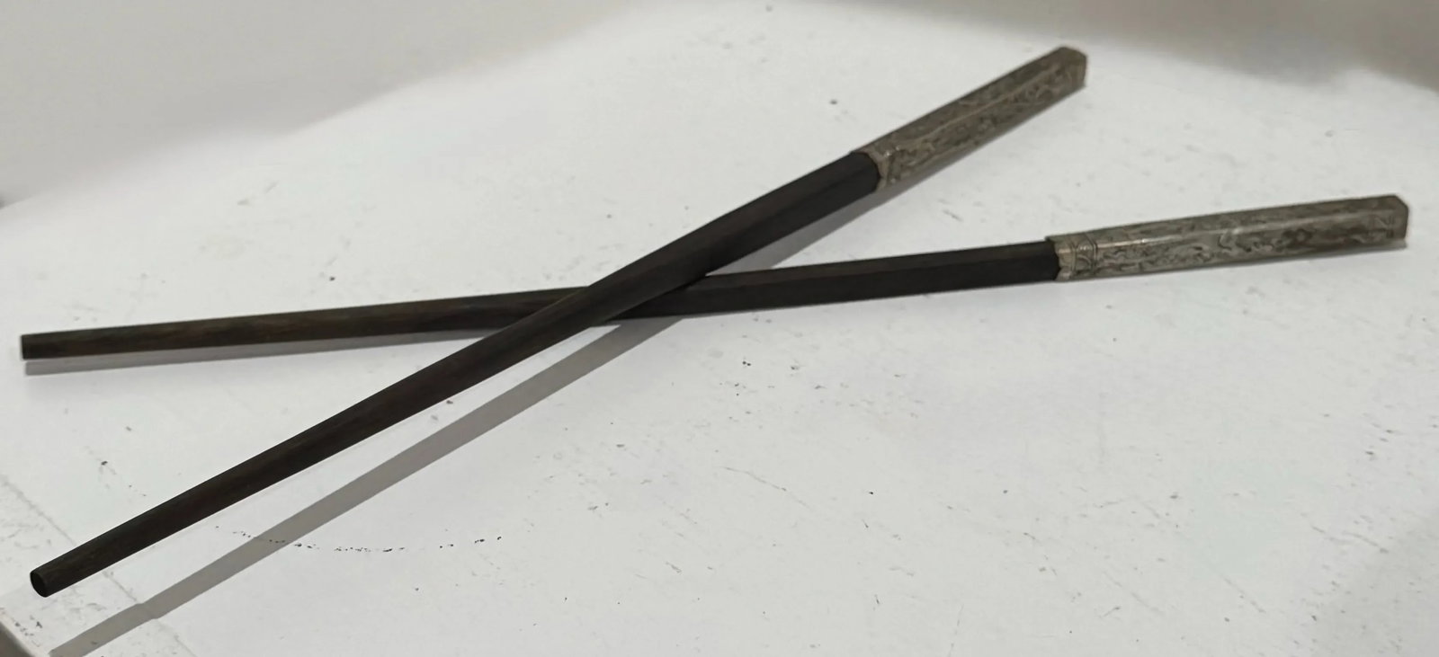 Mid 20th Century Rosewood Sterling-Silver Capped Chopsticks- Set of 16 - 5