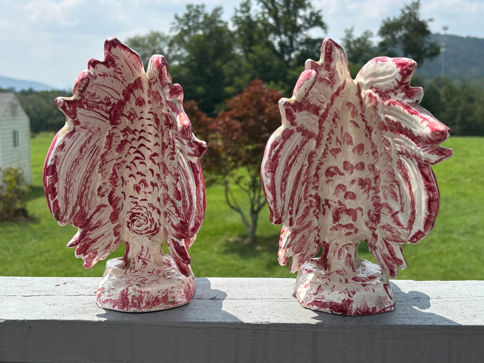 1970s Rose, and Italian - A Porcelain Pair of Roosters - 5