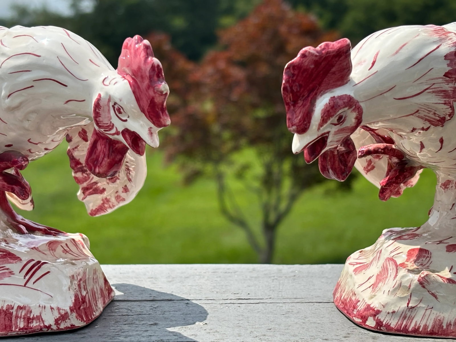 1970s Rose, and Italian - A Porcelain Pair of Roosters - 7