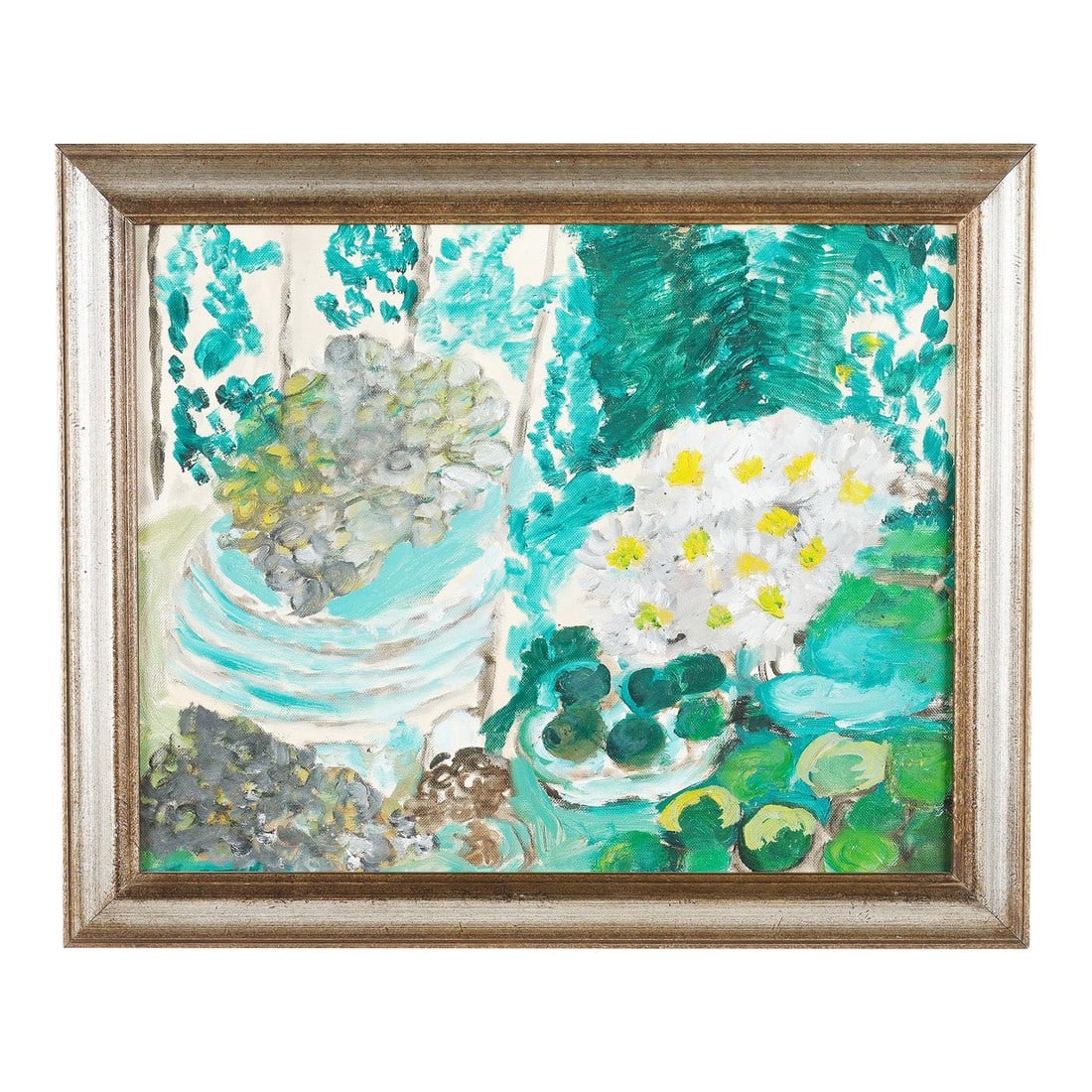 Original Justin McCarthy "Untitled" Green Still Life Oil Painting, Framed (1 of 7)