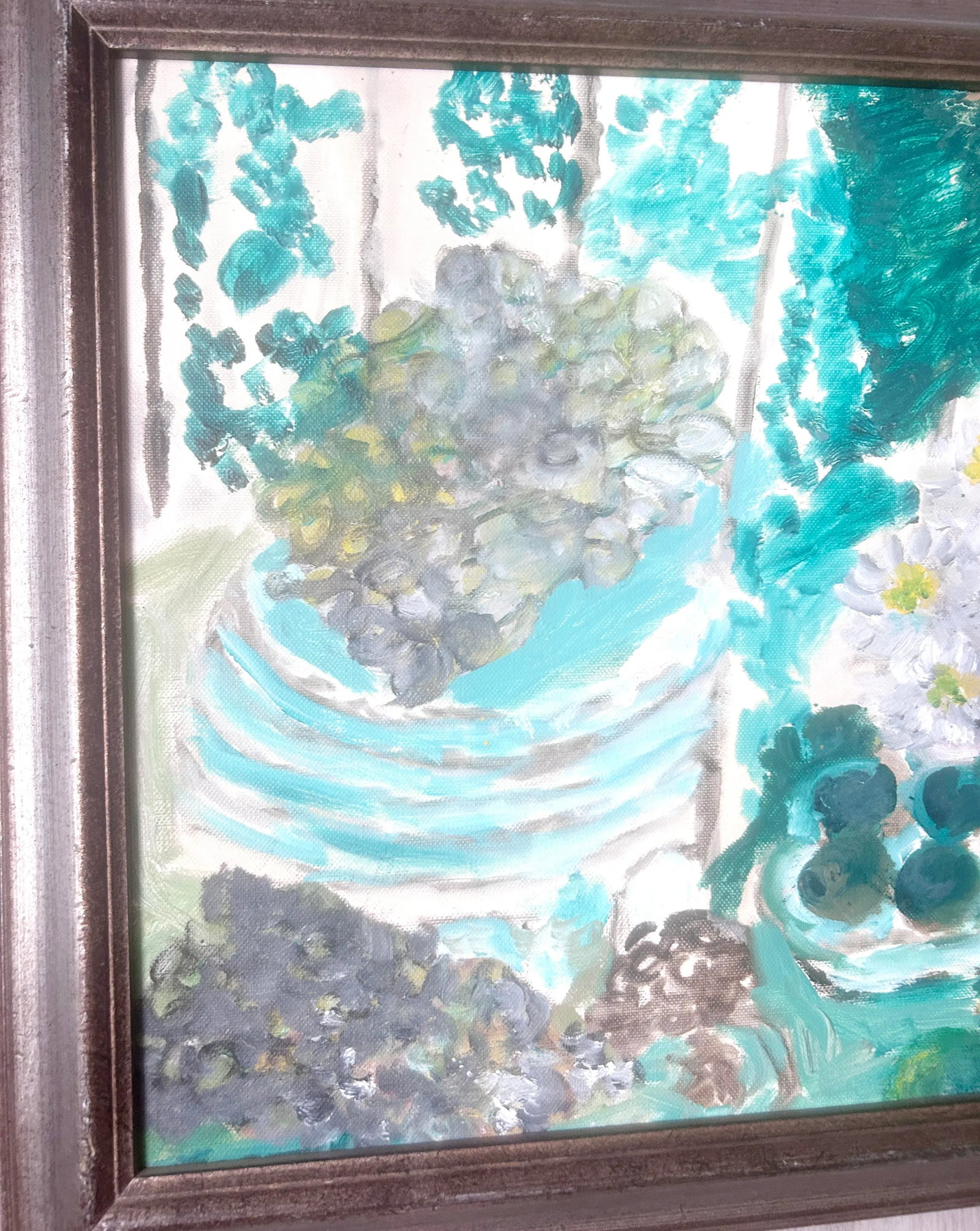 Original Justin McCarthy "Untitled" Green Still Life Oil Painting, Framed - 4