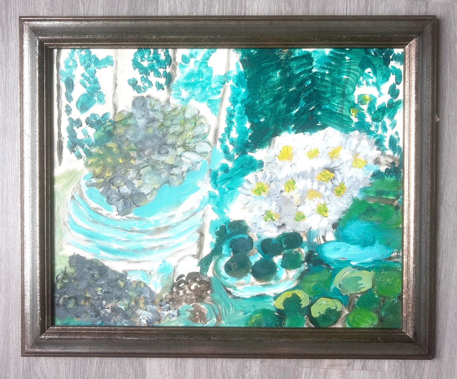 Original Justin McCarthy "Untitled" Green Still Life Oil Painting, Framed - 6