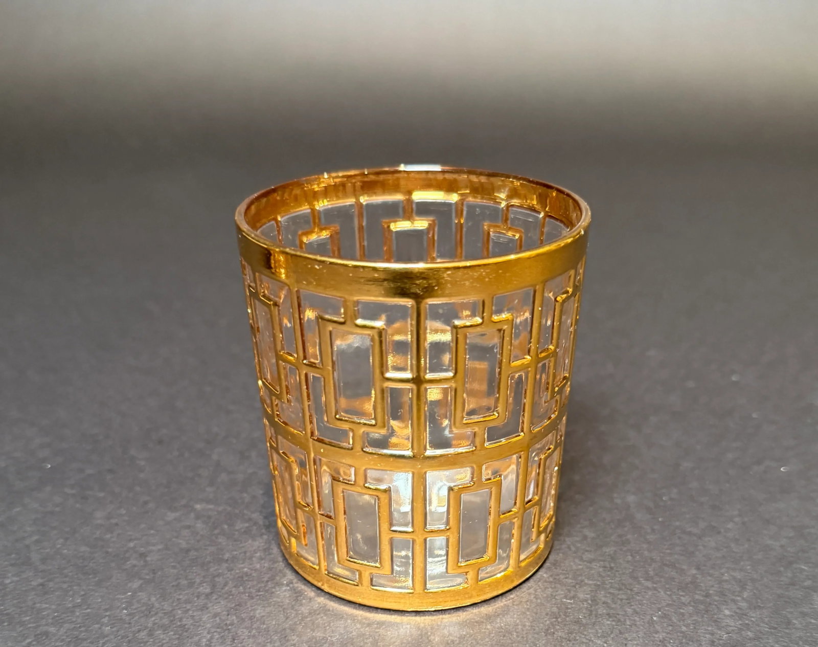 1960s Imperial Glass Co. "Shoji Trellis" Gilt Tumblers- 15 Pieces - 7