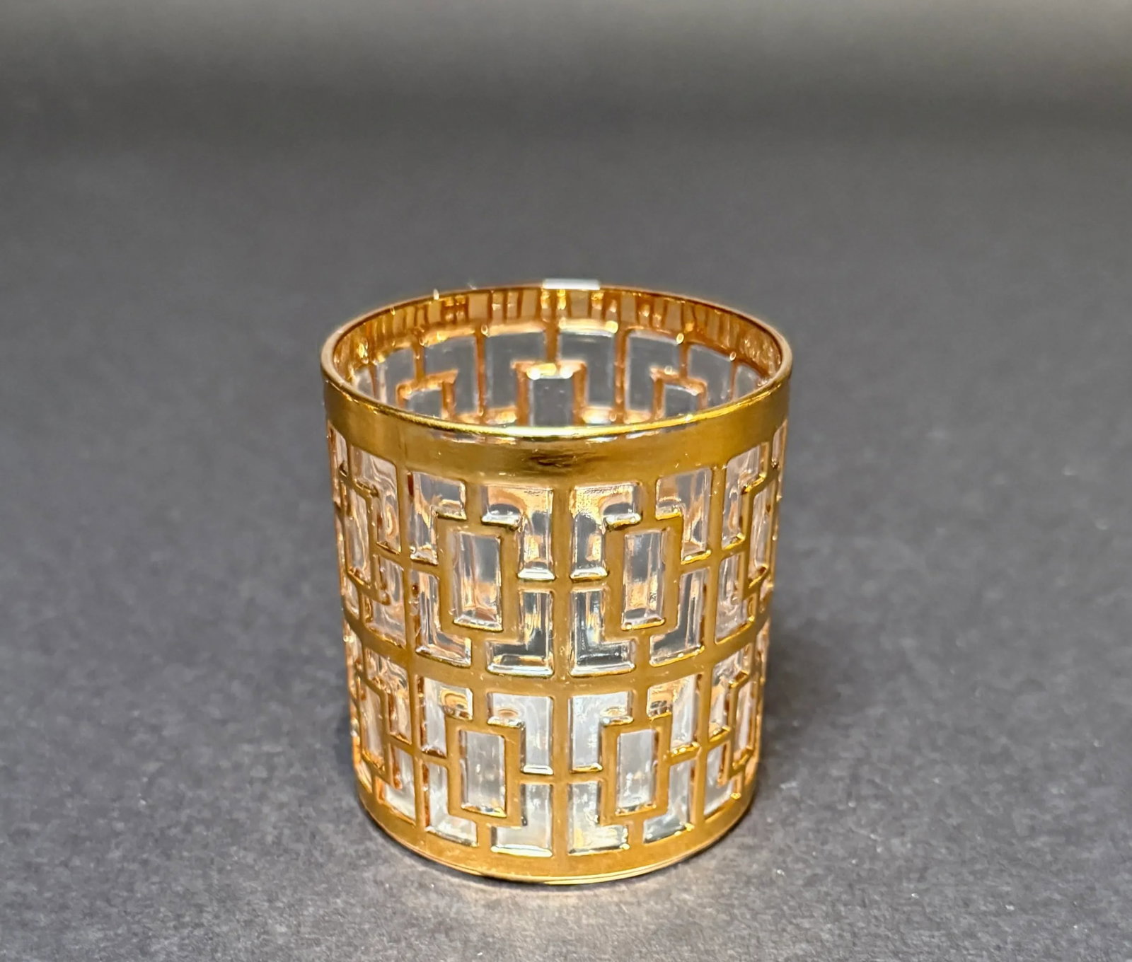 1960s Imperial Glass Co. "Shoji Trellis" Gilt Tumblers- 15 Pieces - 8