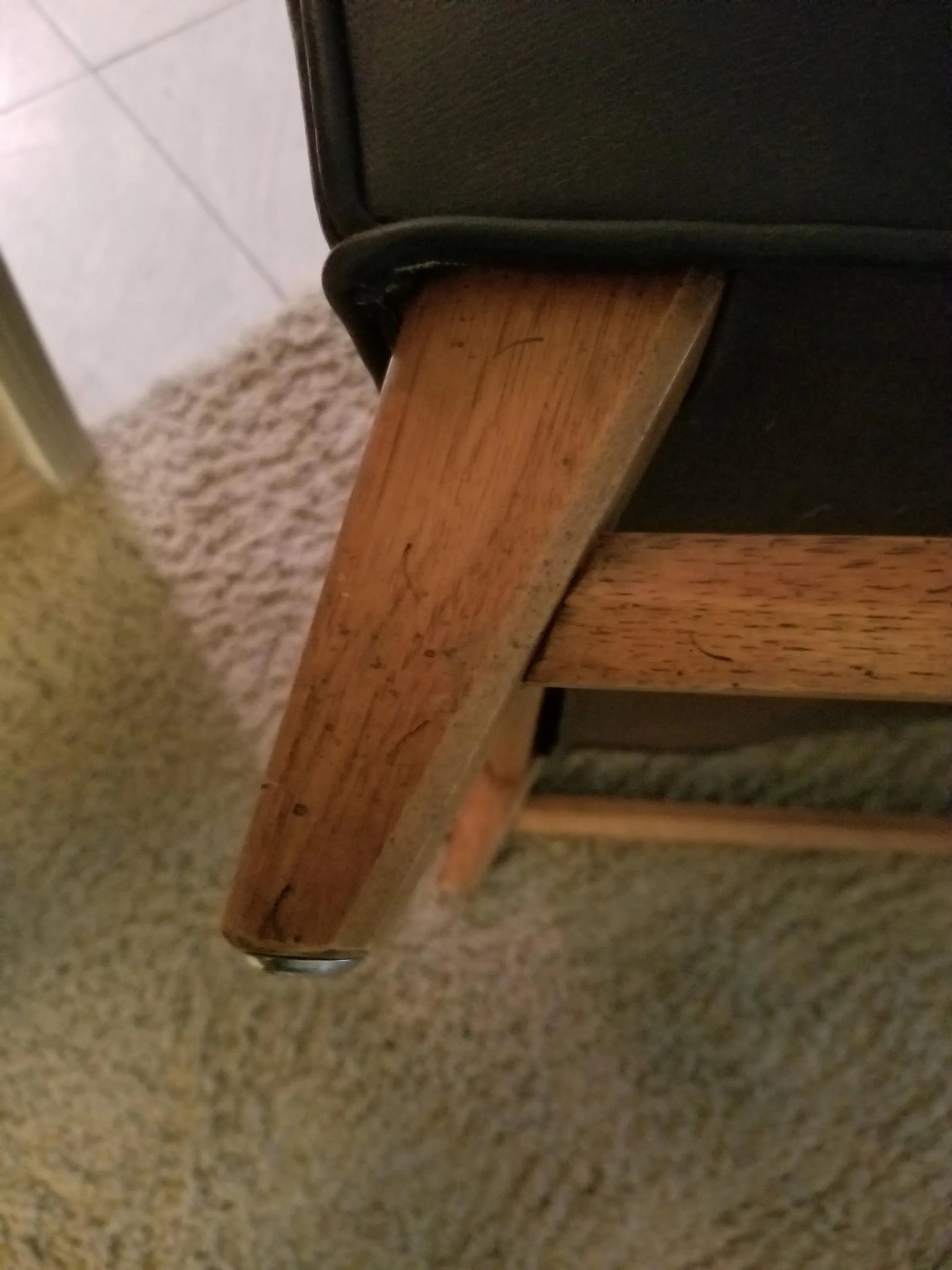 1950s Heritage Faux Leather Mahogany Lounge Chair - 10