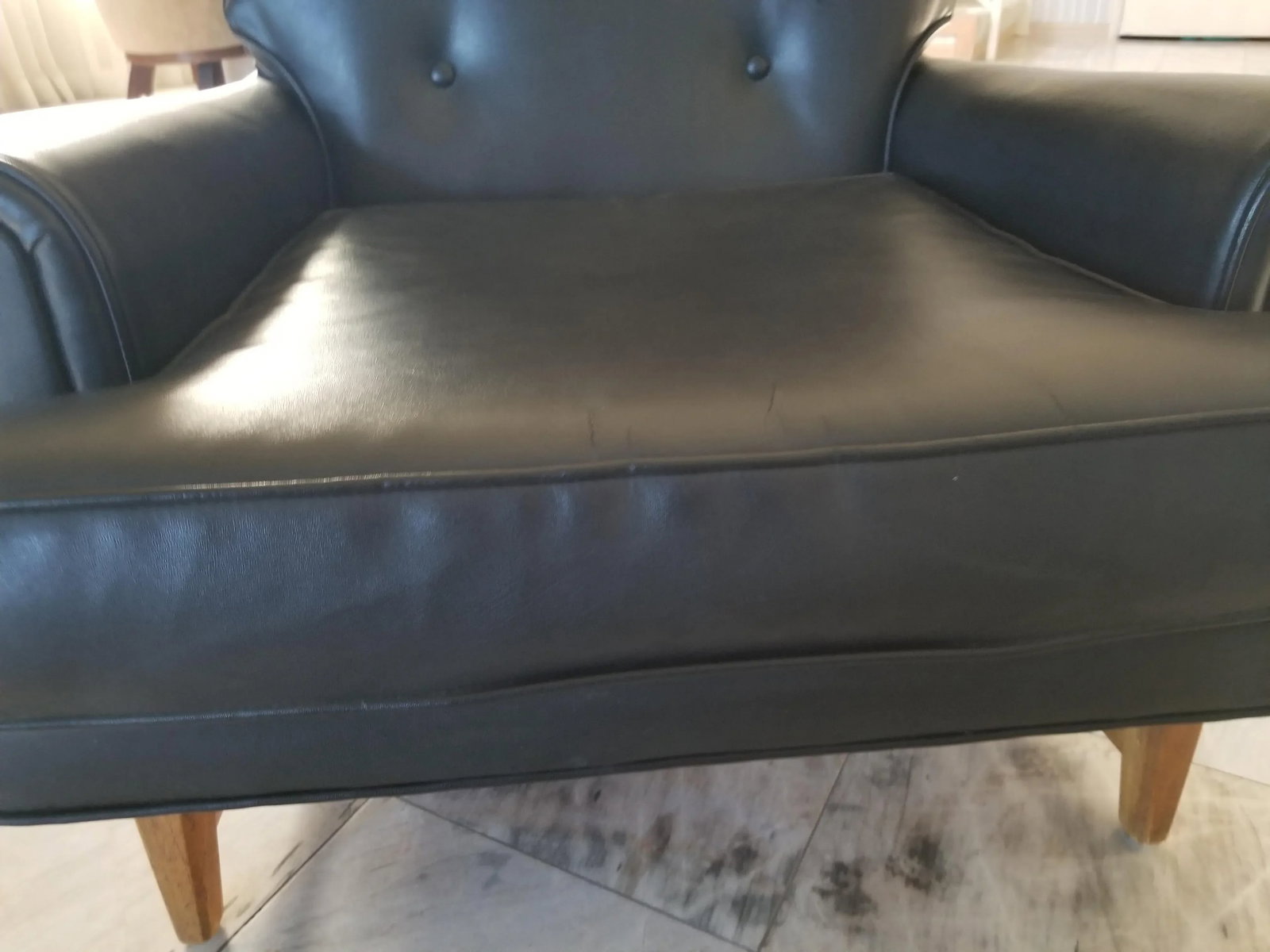 1950s Heritage Faux Leather Mahogany Lounge Chair - 12