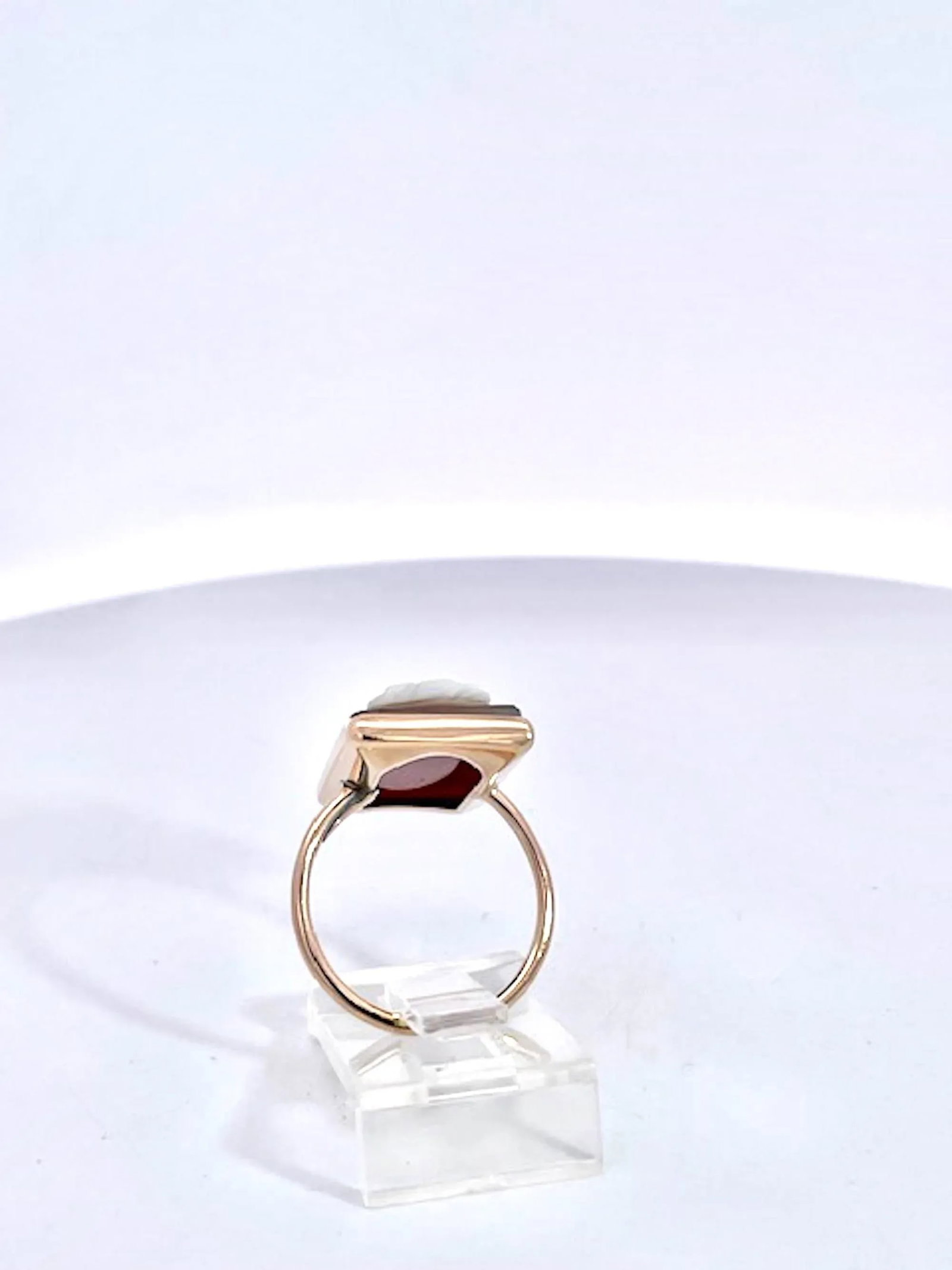 Late 19th Century Hardstone Cameo Ring 14k Yellow Gold, Size 6.5 - 6