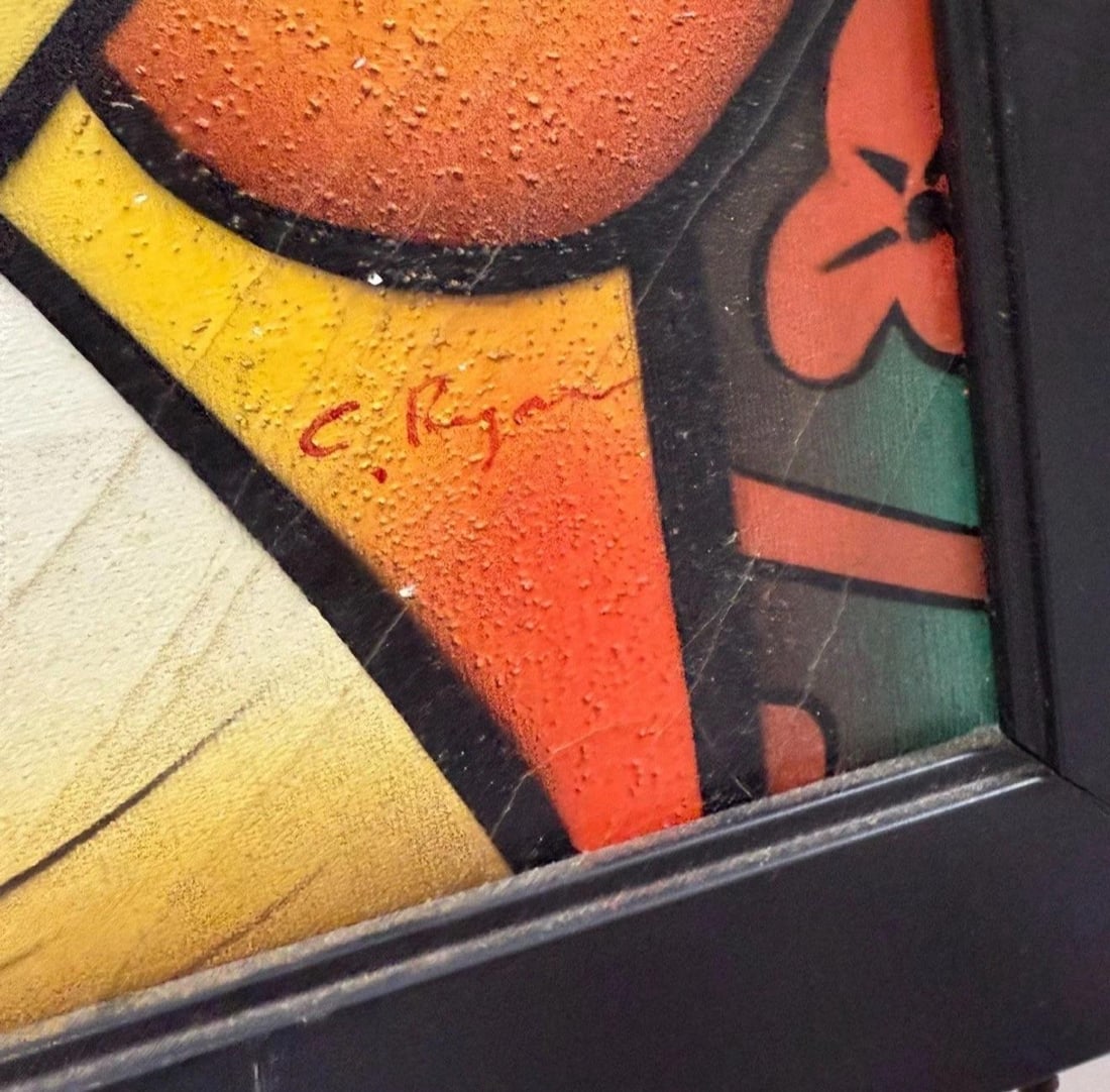 1970s Cubist Portrait of a Woman" by C. Ryan - 4