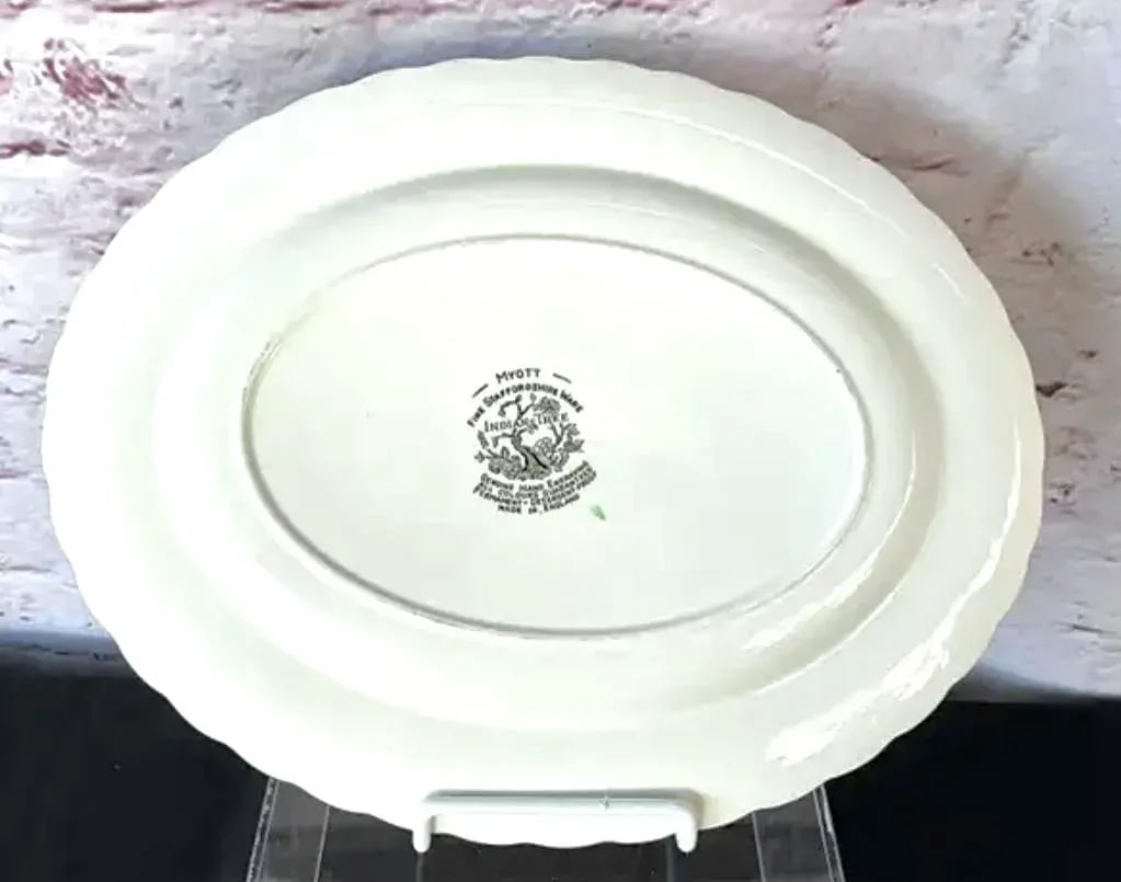 Myott Staffordshire England "Indian Tree" Plates and Platter, Set of Five - 6