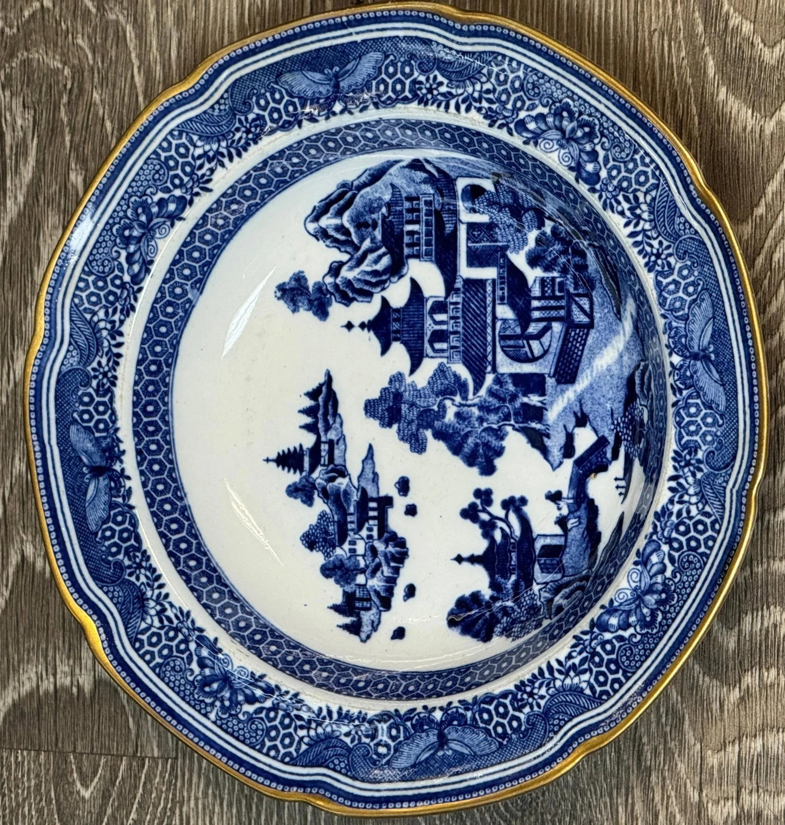 Pair of Early 19th Century Spode Blue and White "Pagoda" Stone China Bowls, 1825 - 10