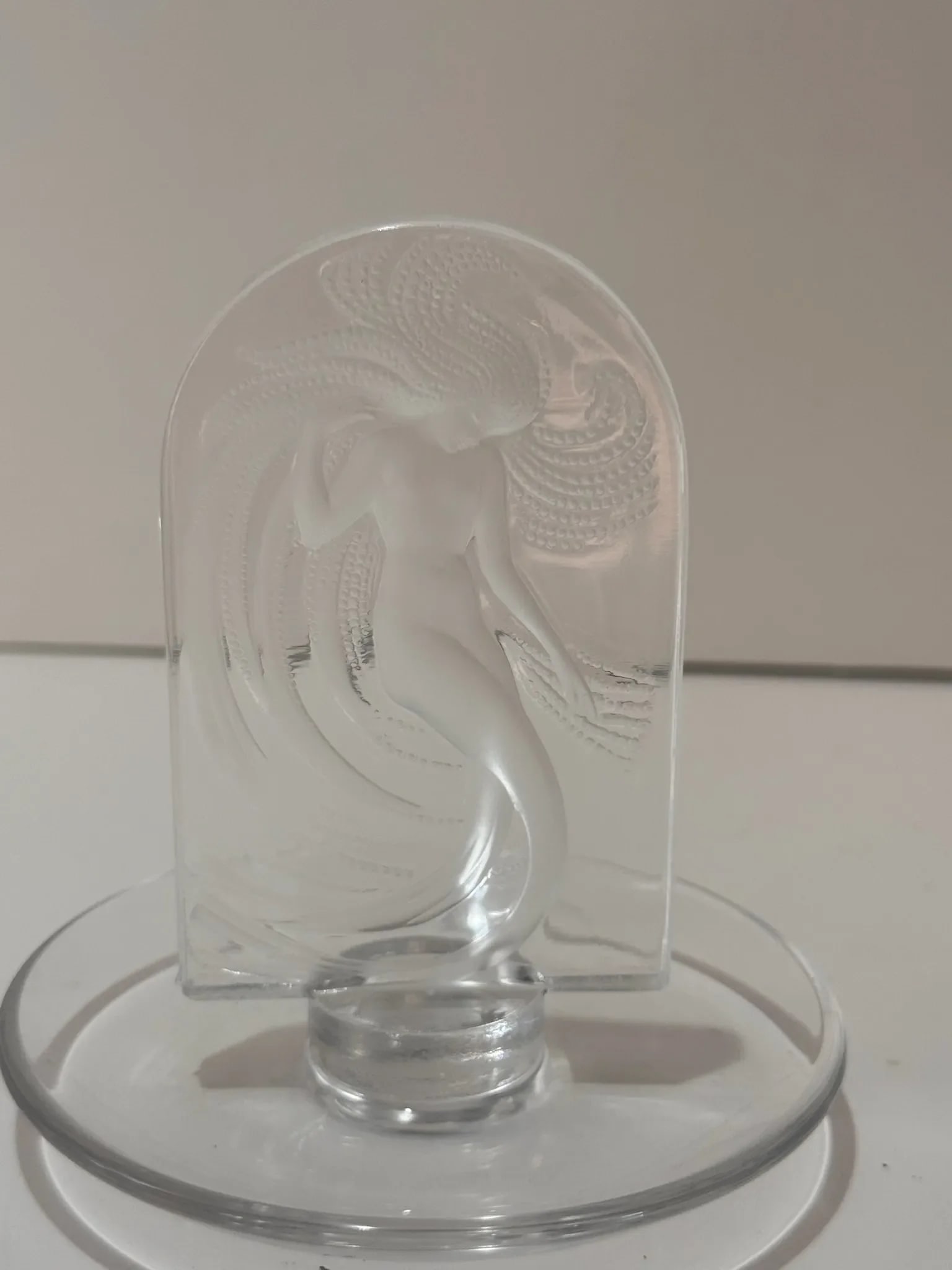 Late 19th Century Lalique France Frosted Crystal Water Nymph Figurine – Small Signed Sculpture - 2