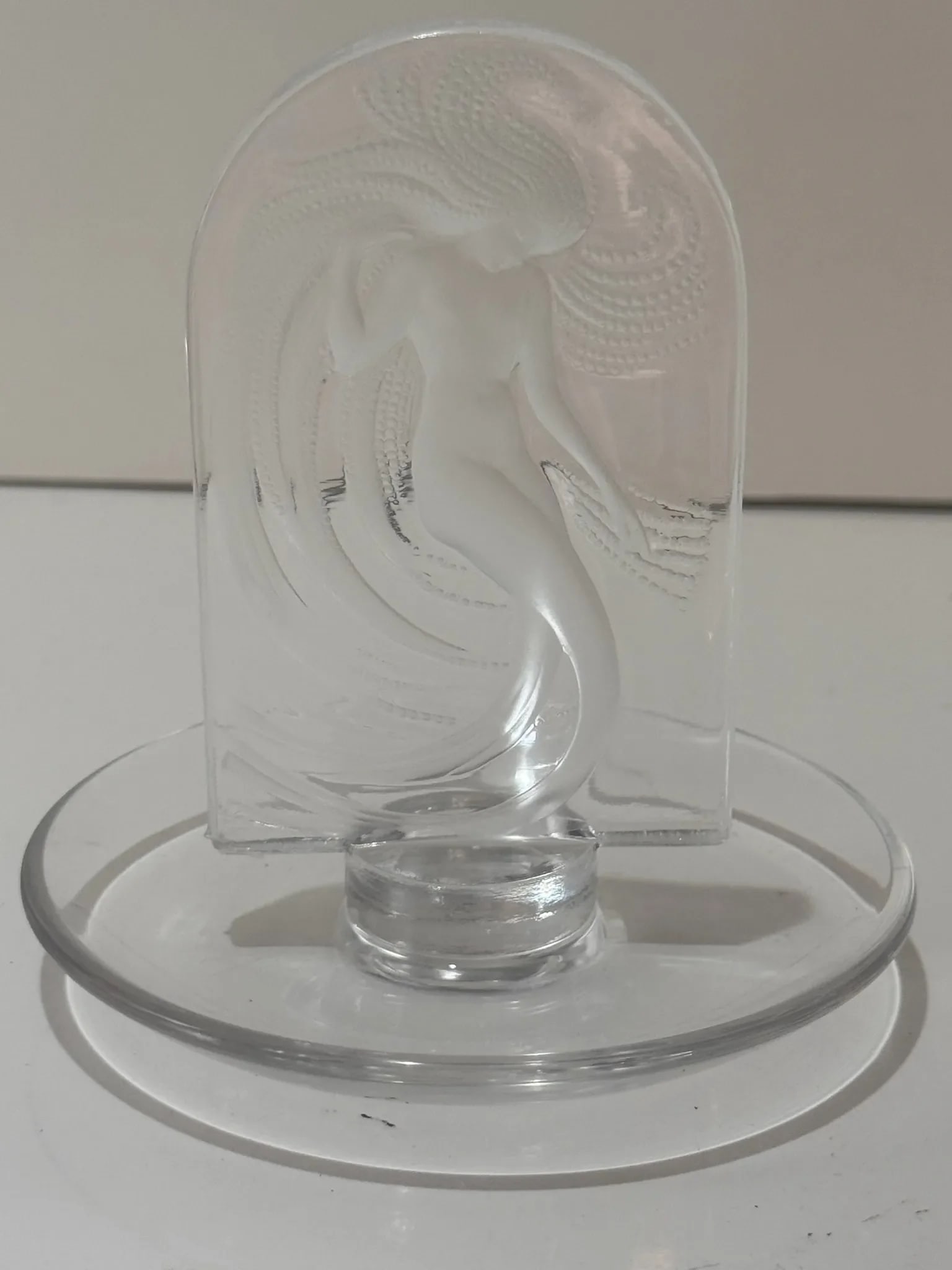 Late 19th Century Lalique France Frosted Crystal Water Nymph Figurine – Small Signed Sculpture - 4
