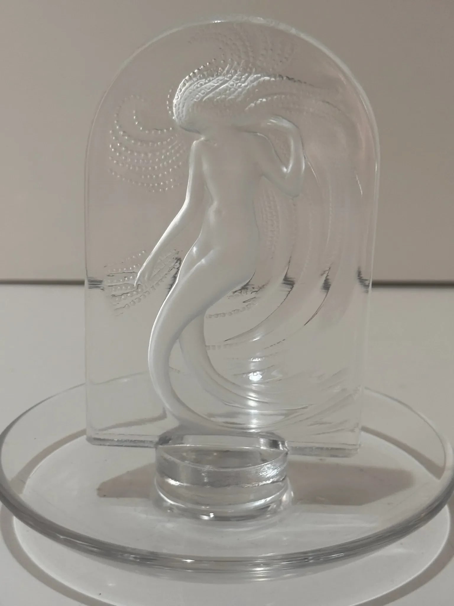 Late 19th Century Lalique France Frosted Crystal Water Nymph Figurine – Small Signed Sculpture - 5