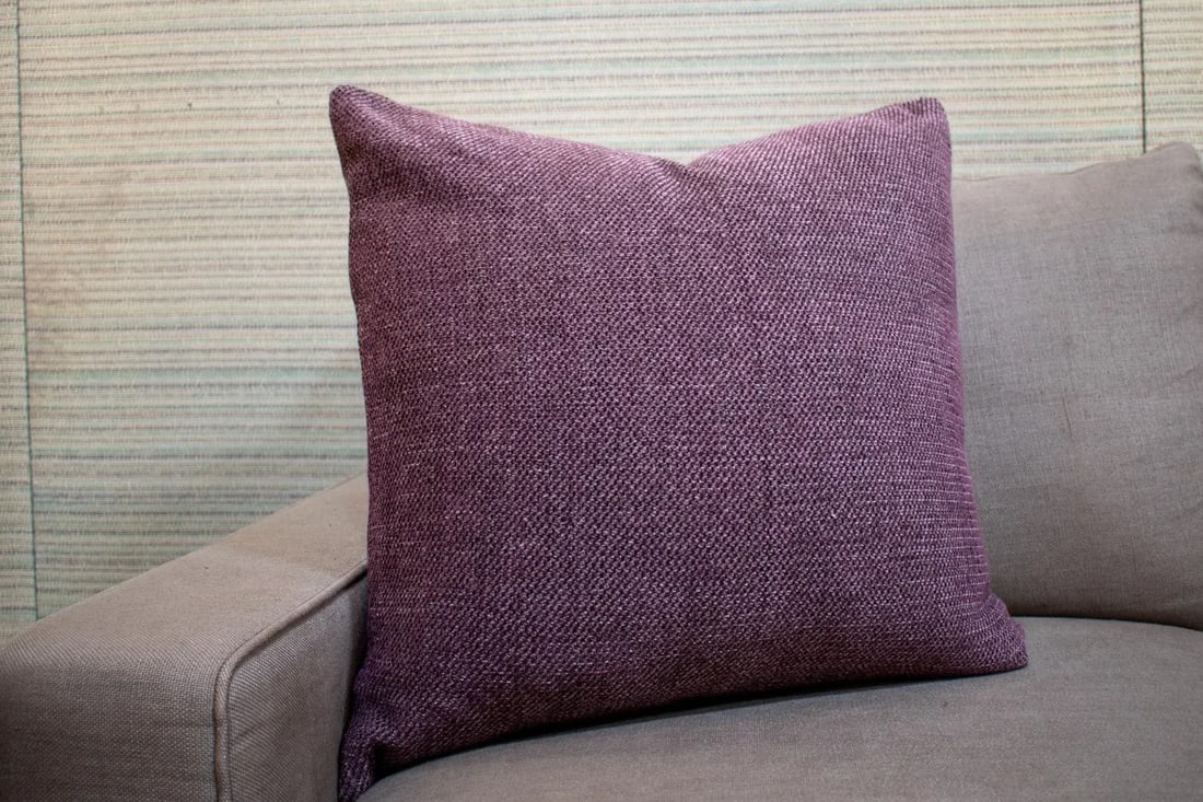 Pair of Custom Purple Chenille Pillows - 2