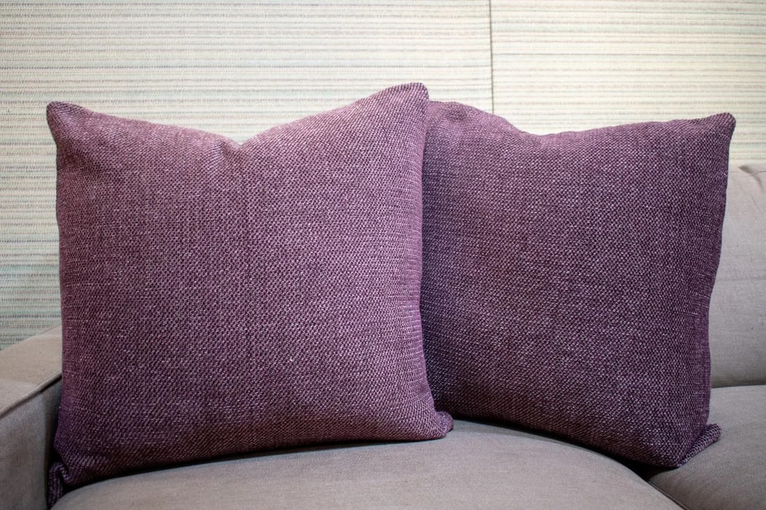 Pair of Custom Purple Chenille Pillows - 5