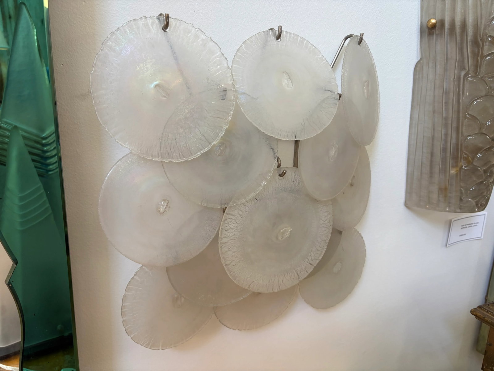 1960s Pair of Opalescent Murano Glass Sconces by Vistosi - 9